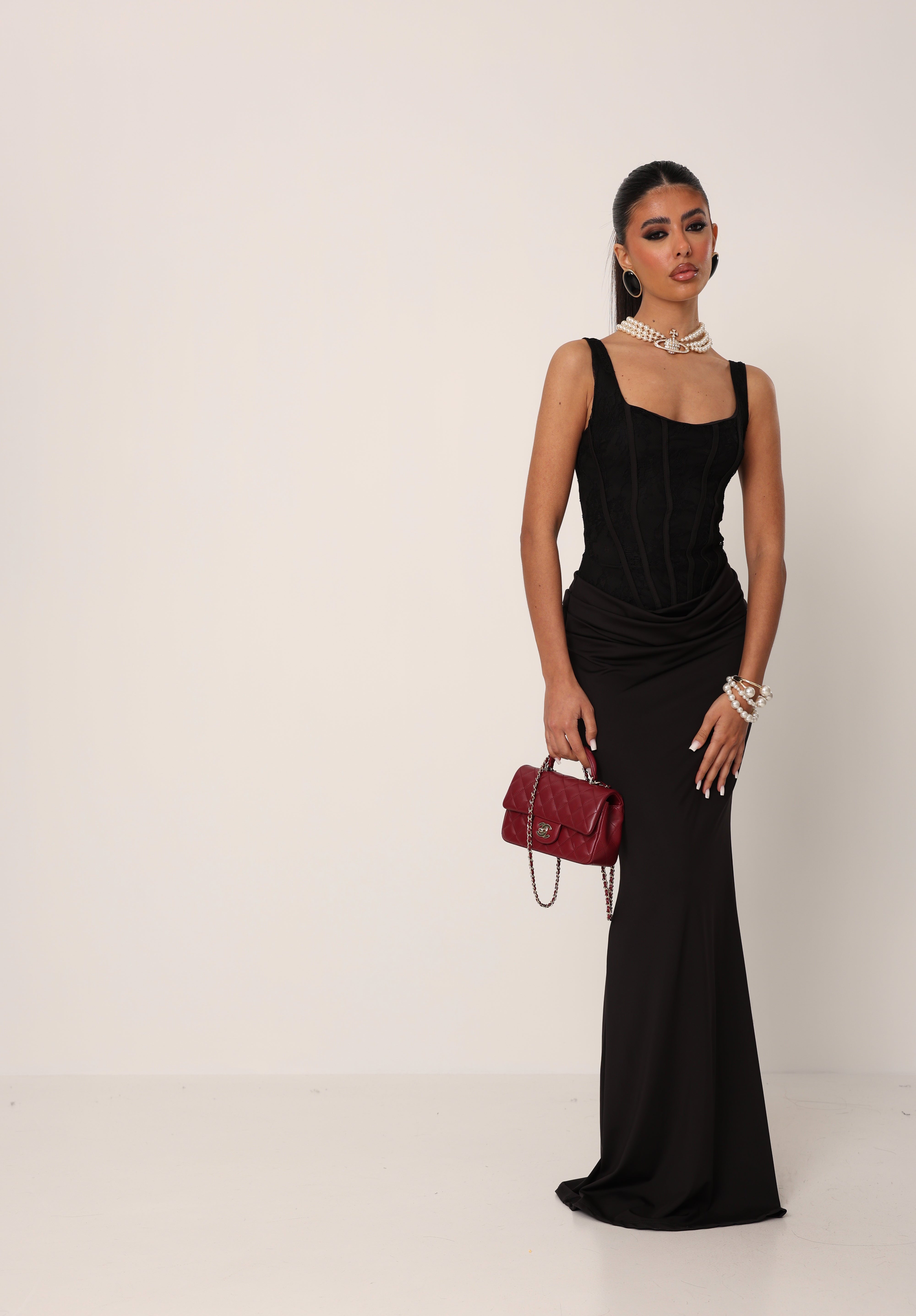 VESTITO STRINGHE KAROL NERO