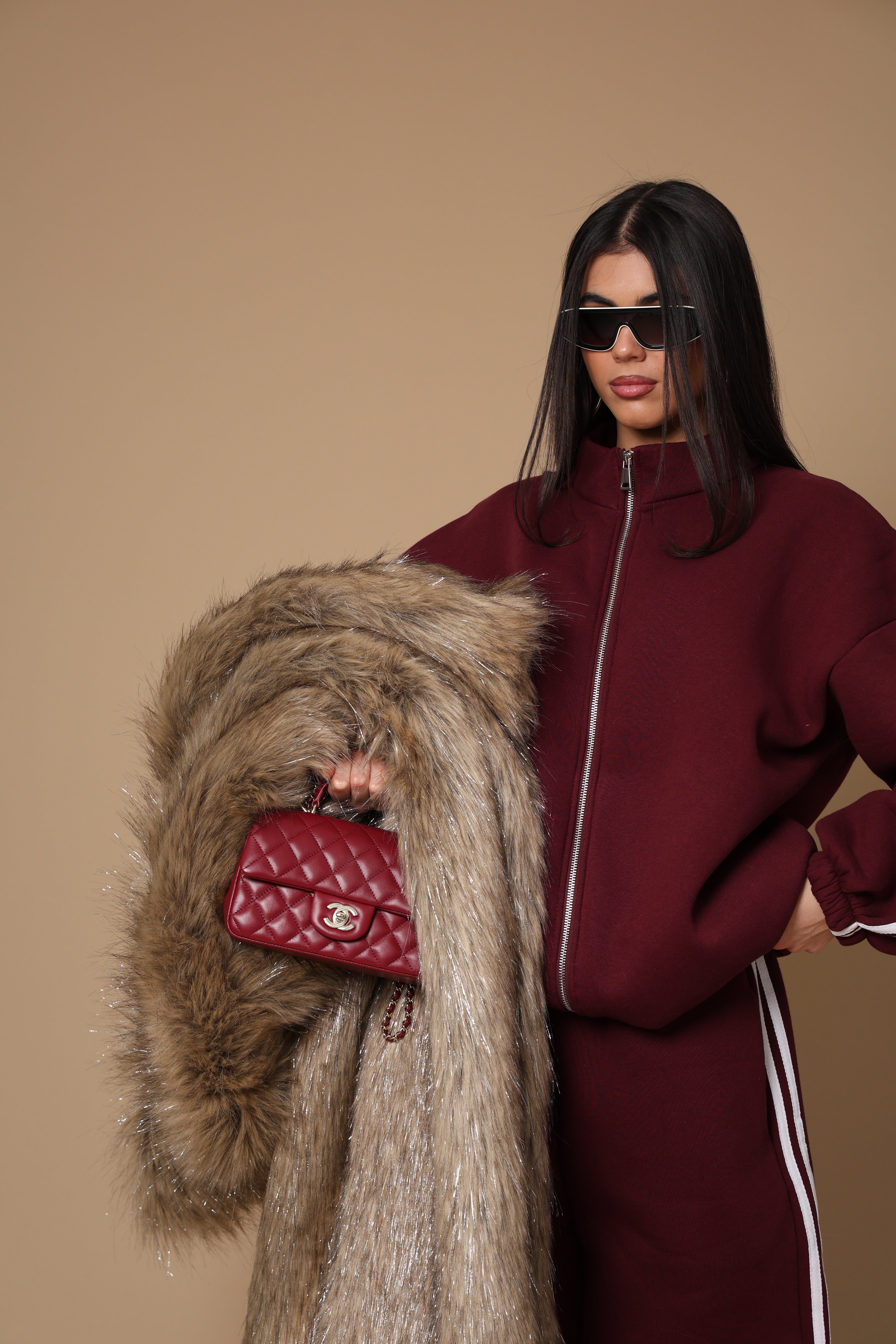 COORDINATO BANDE EMINEM BORDEAUX DUE PEZZI