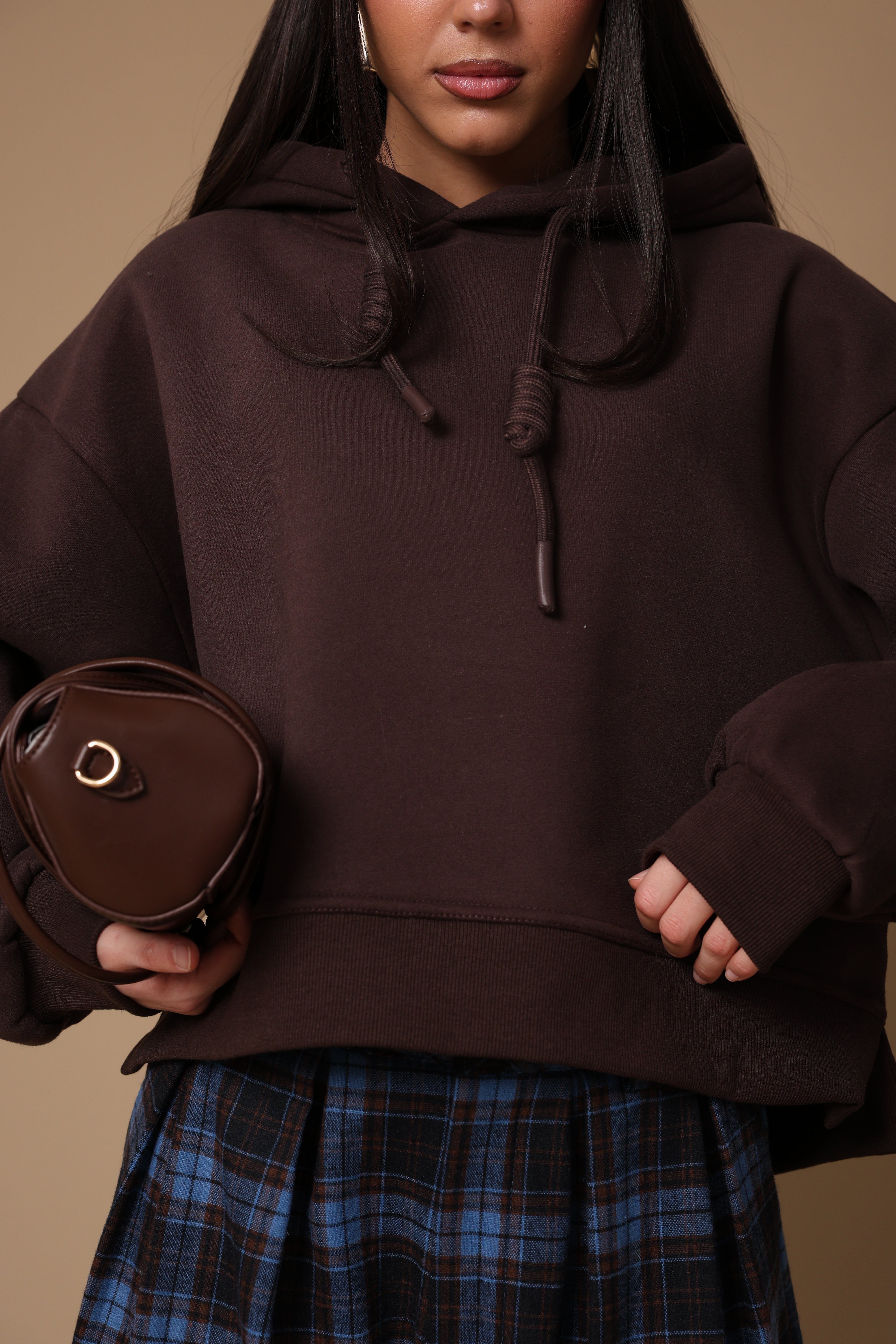 FELPA CAPPUCCIO KAMY MARRONE