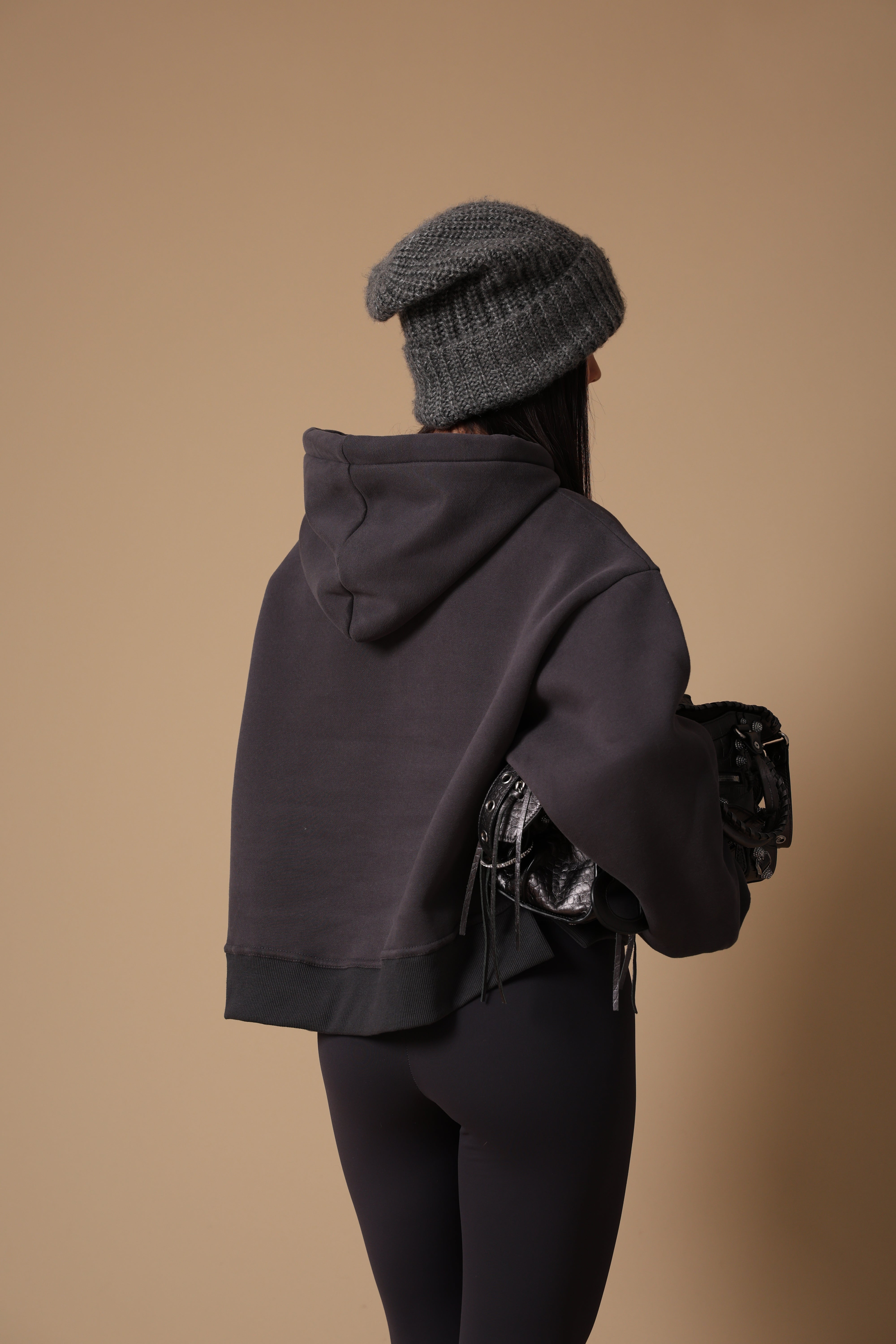 FELPA CAPPUCCIO KAMY GRIGIO ANTRACITE