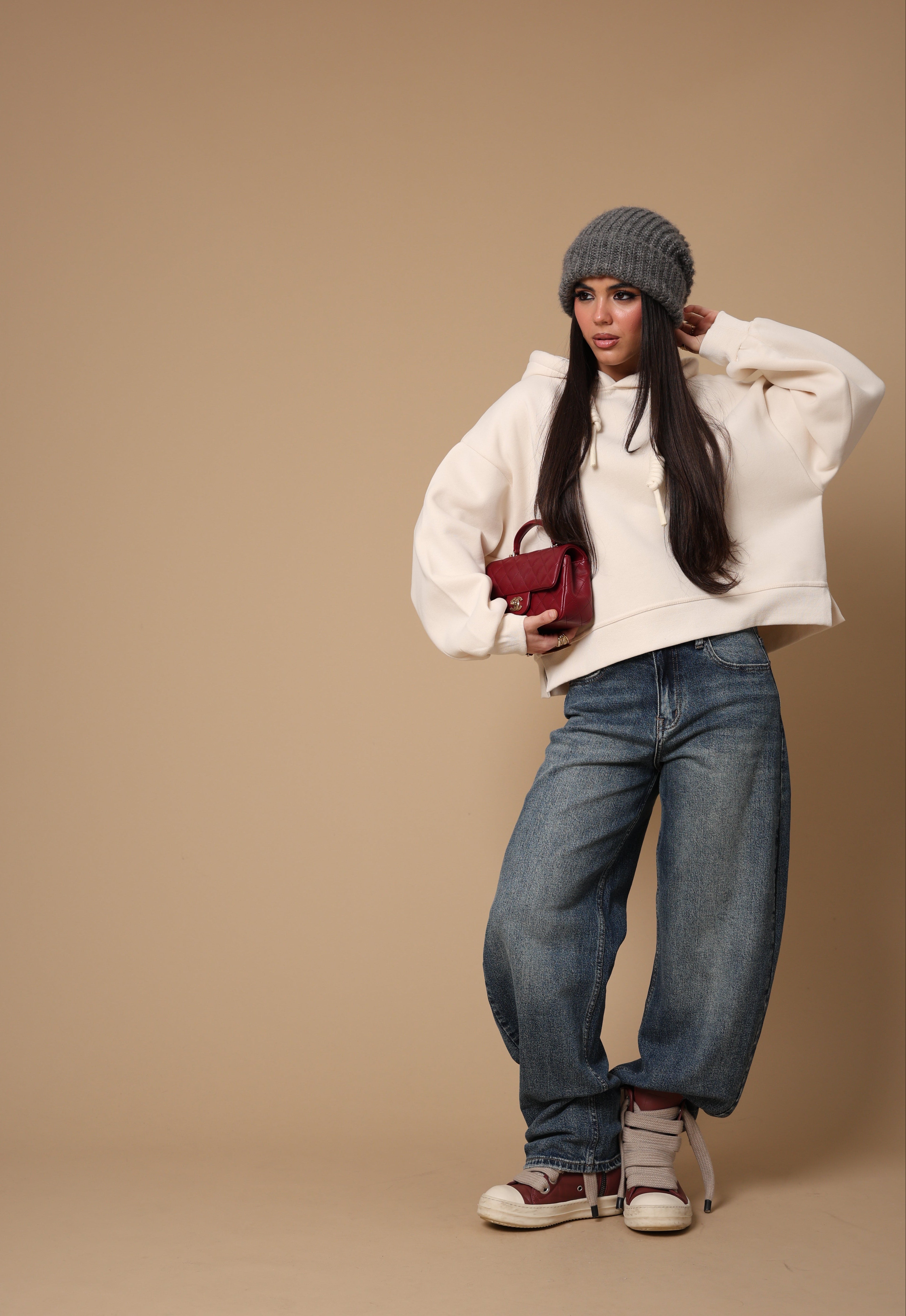 FELPA CAPPUCCIO KAMY PANNA