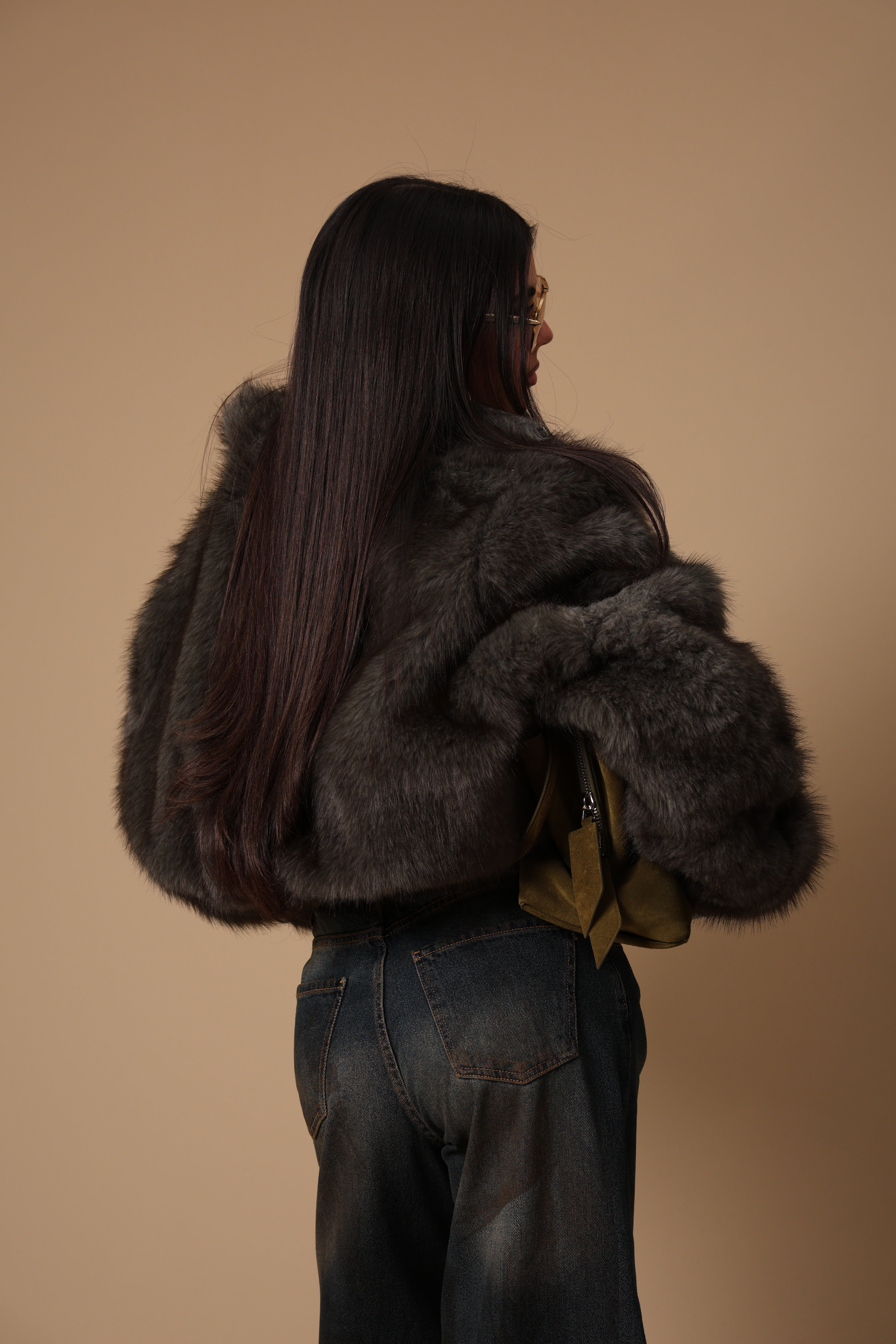 GIUBBINO\ECOPELLICCIA ARTEMIDE VERDE DOUBLE FACE