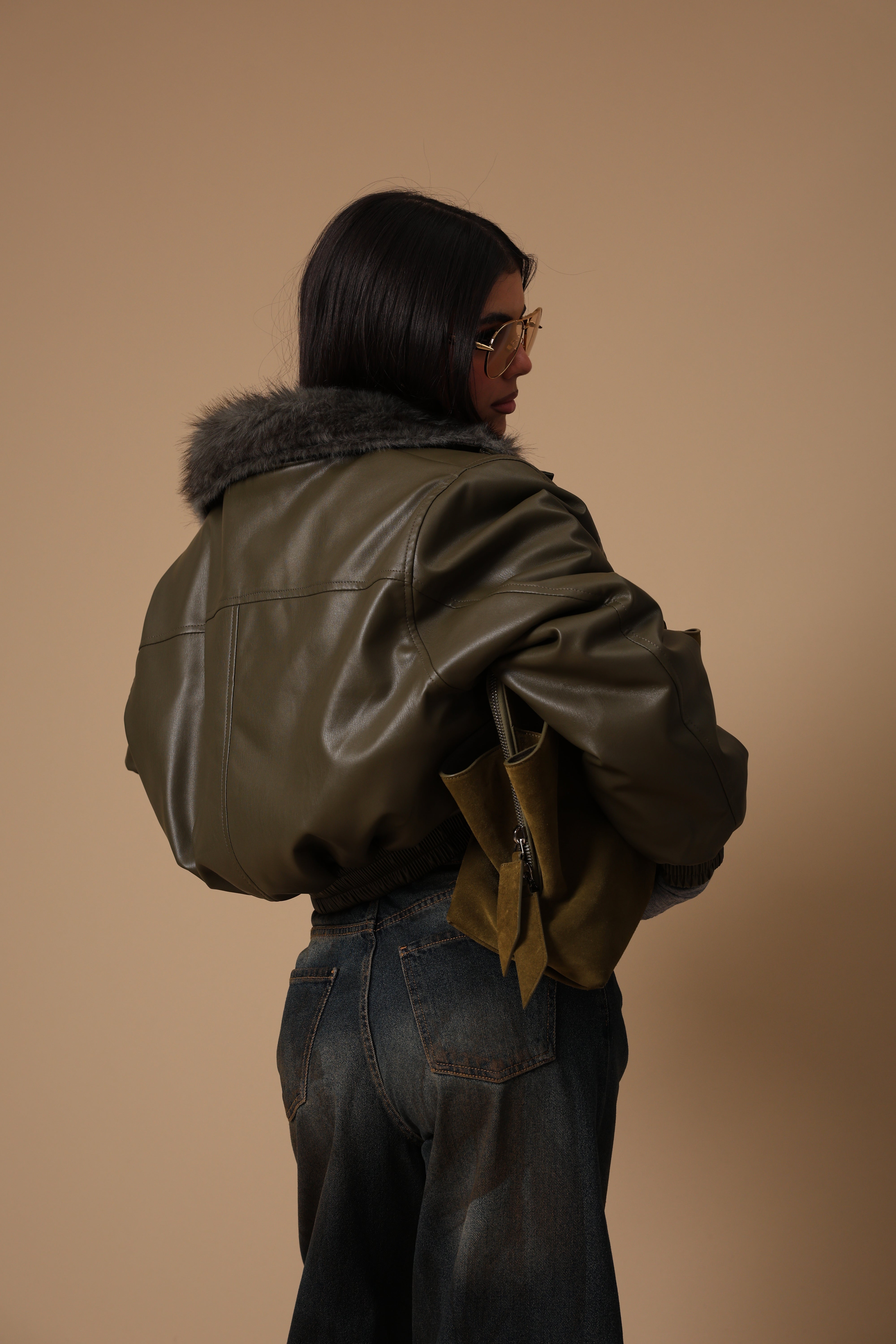 GIUBBINO\ECOPELLICCIA ARTEMIDE VERDE DOUBLE FACE