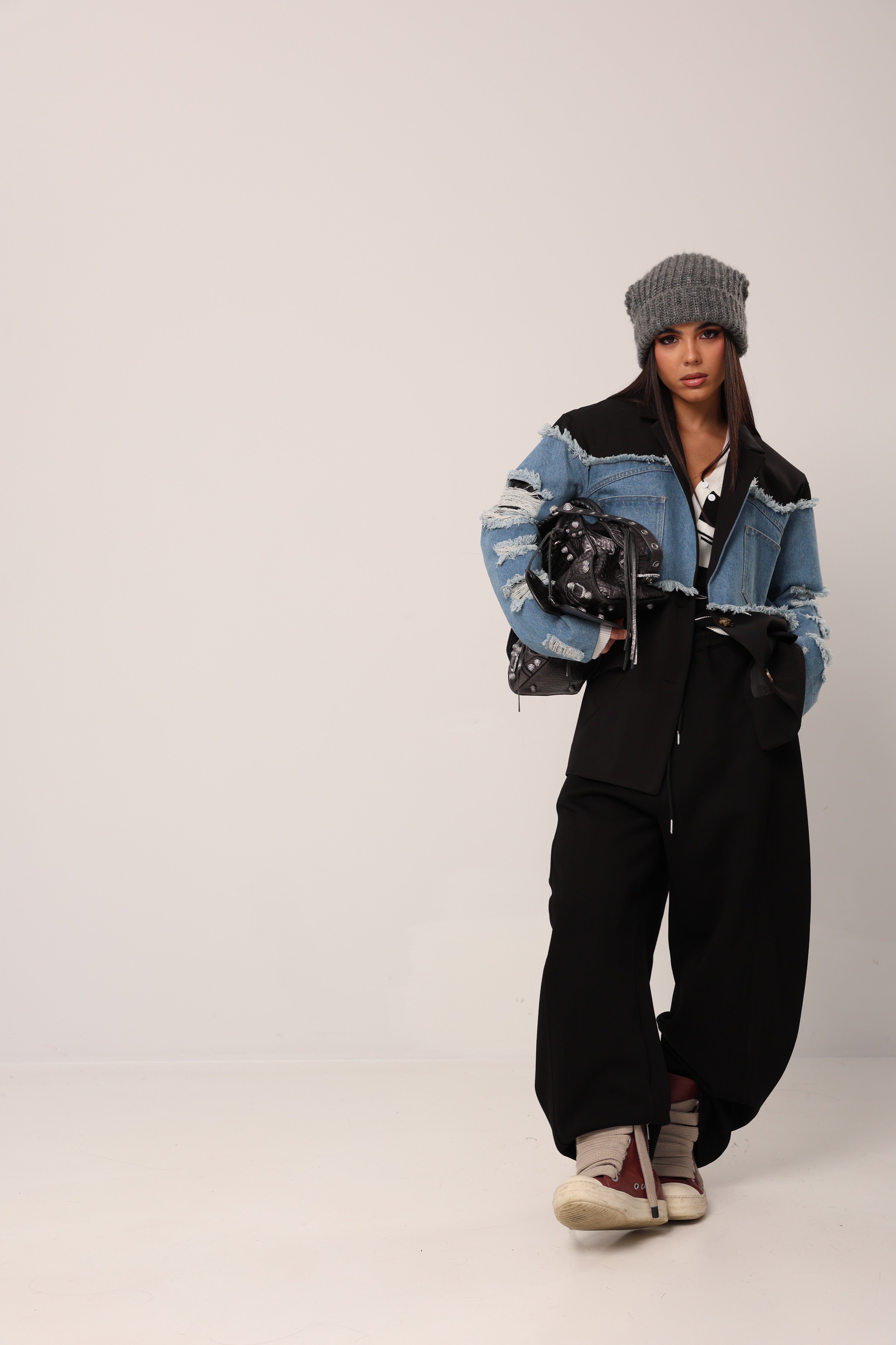 BLAZER CERMY NERO/DENIM