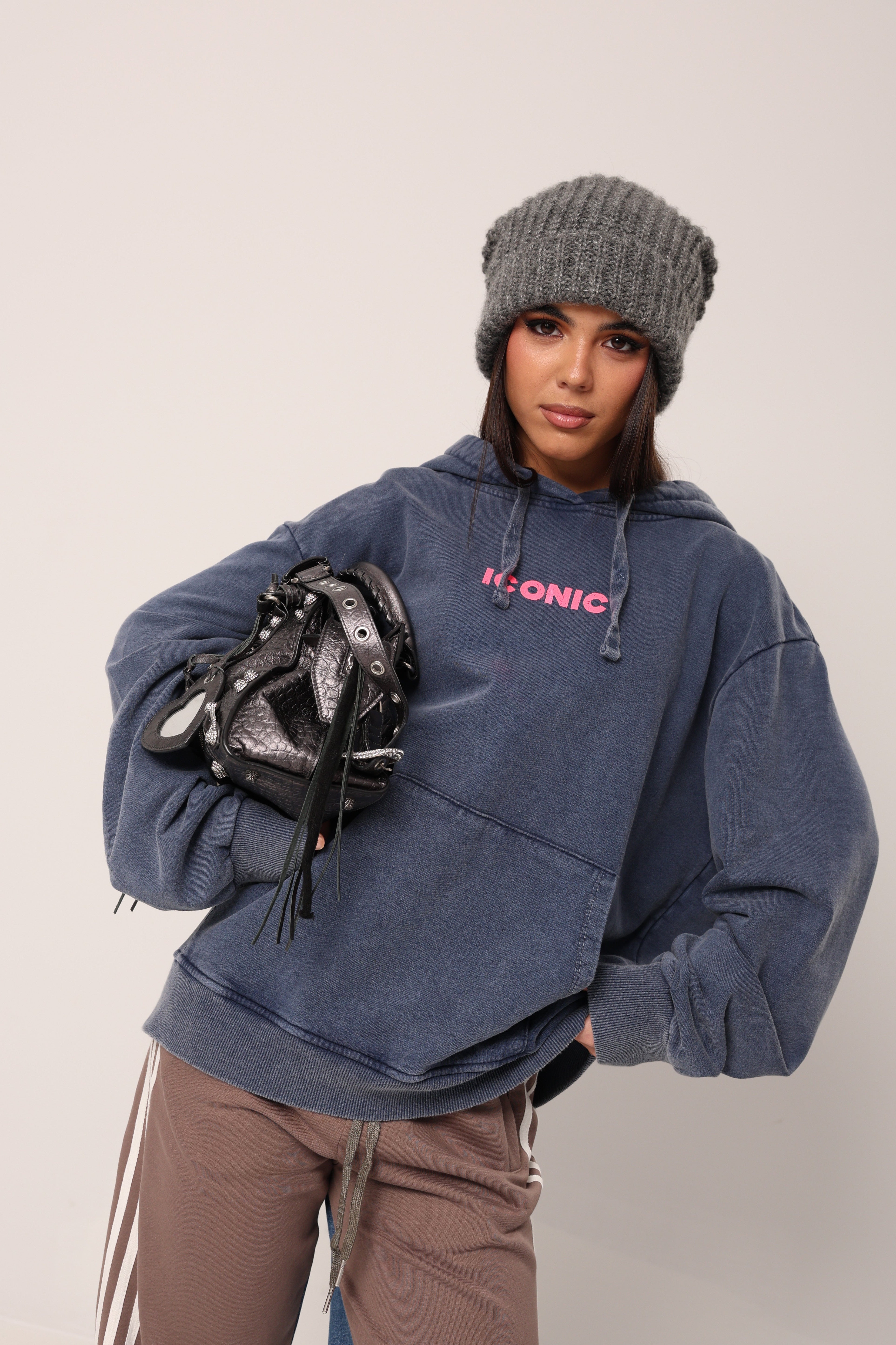 FELPA CAPPUCCIO ICONIC BLU