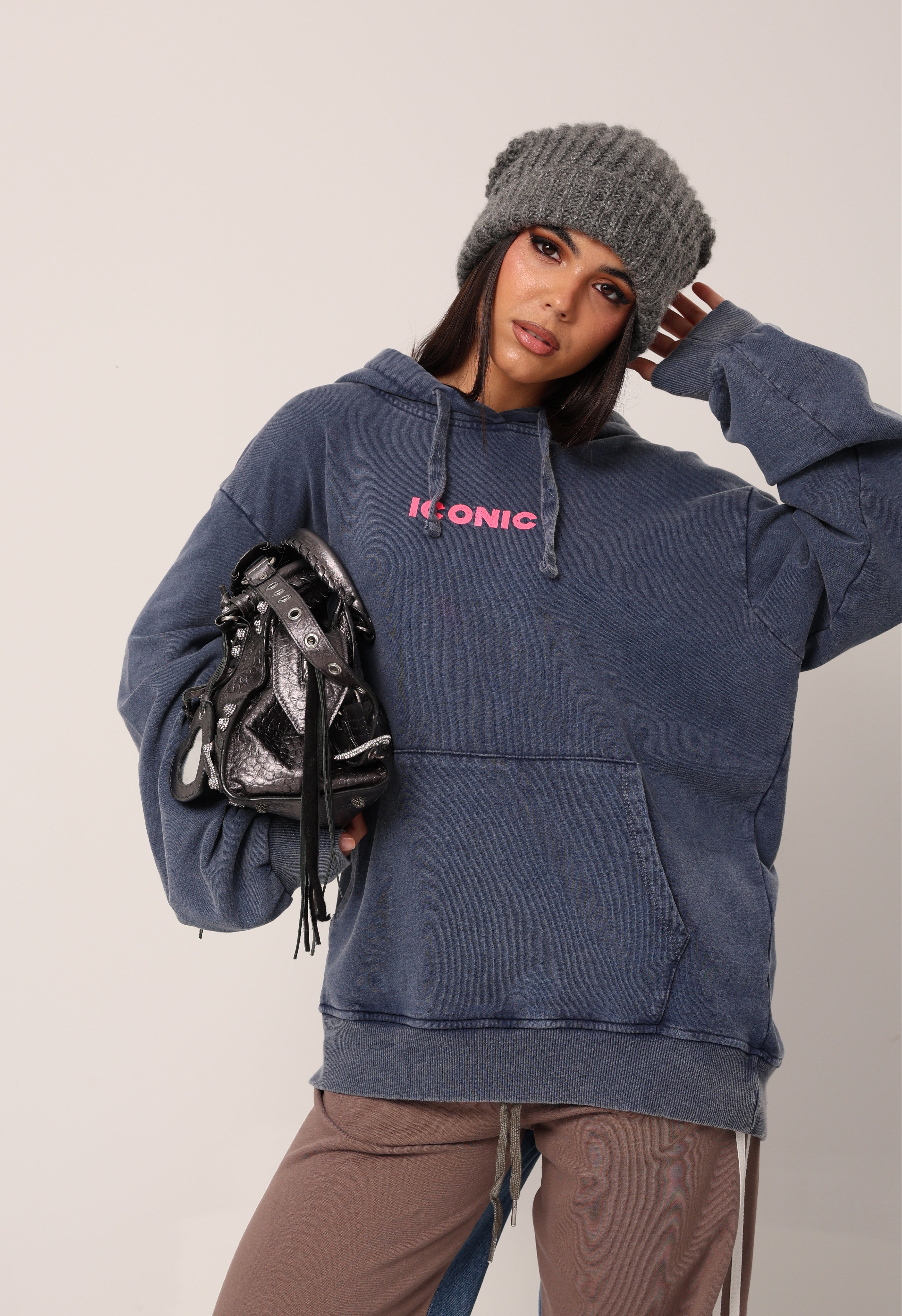 FELPA CAPPUCCIO ICONIC BLU