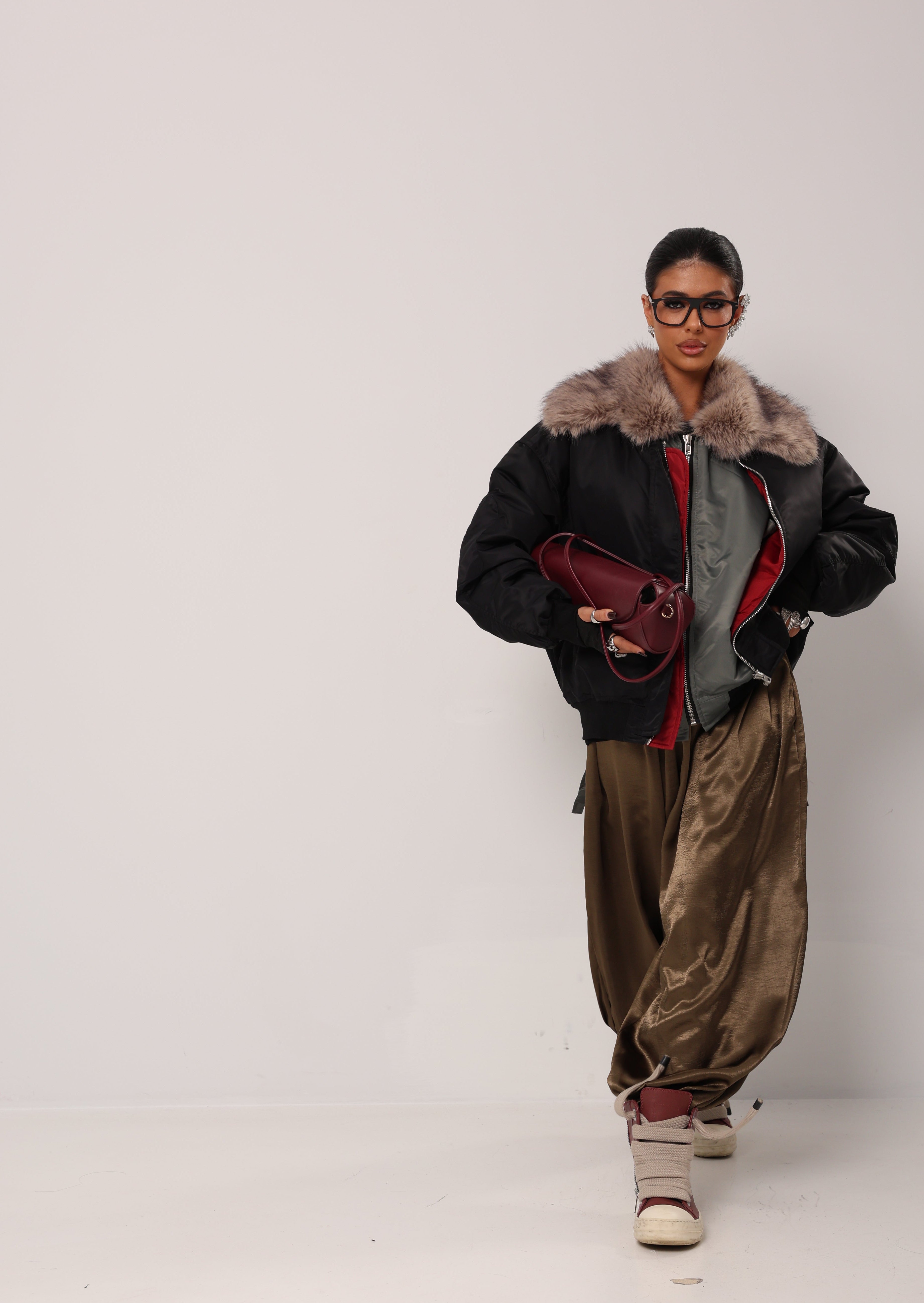 PANTALONI SATINATI JARY KHAKI