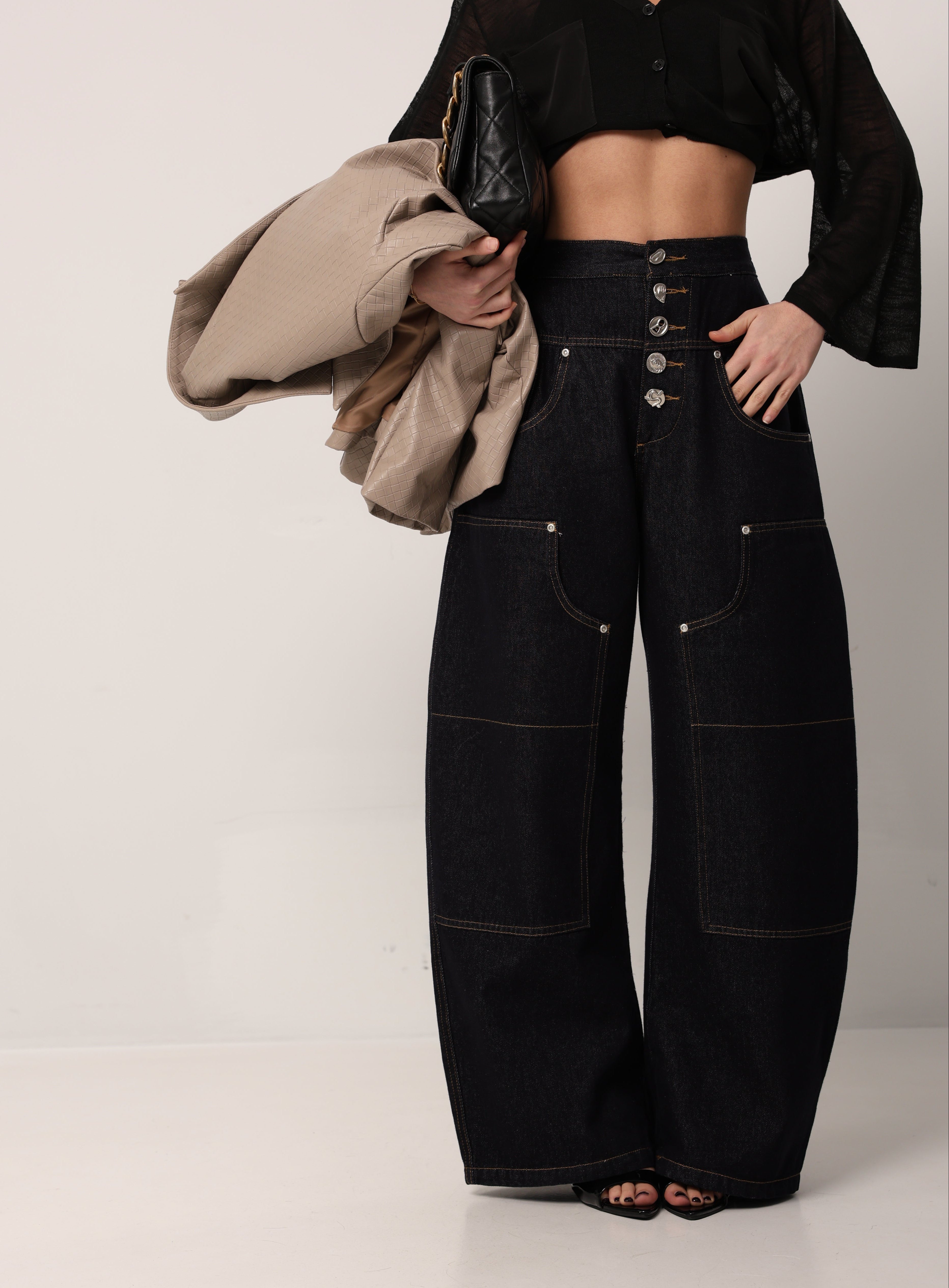 JEANS BOTTONCINI MINERVA DENIM SCURO