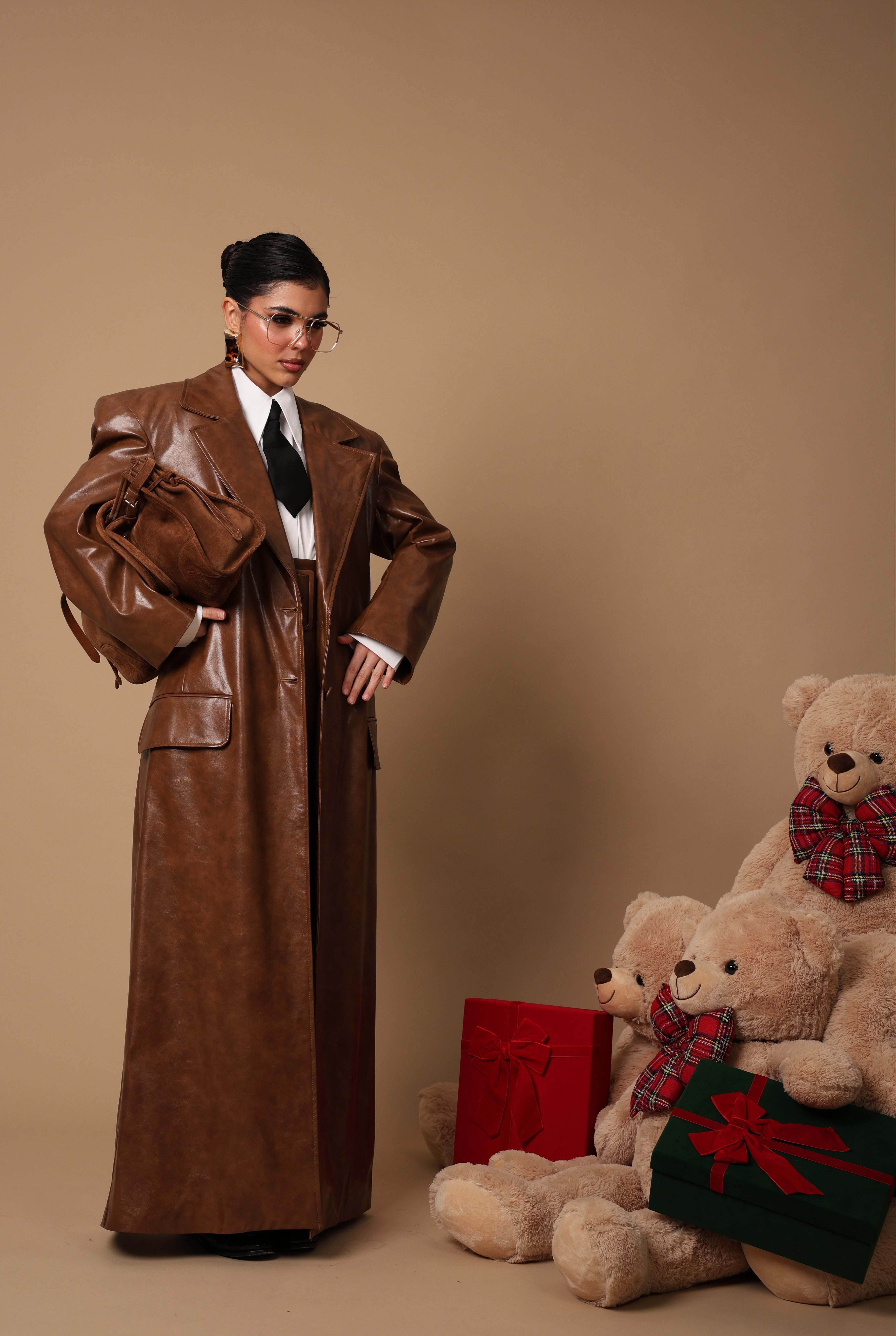 MINIGONNA ECOPELLE MOON MARRONE BY MARZIA MANGO