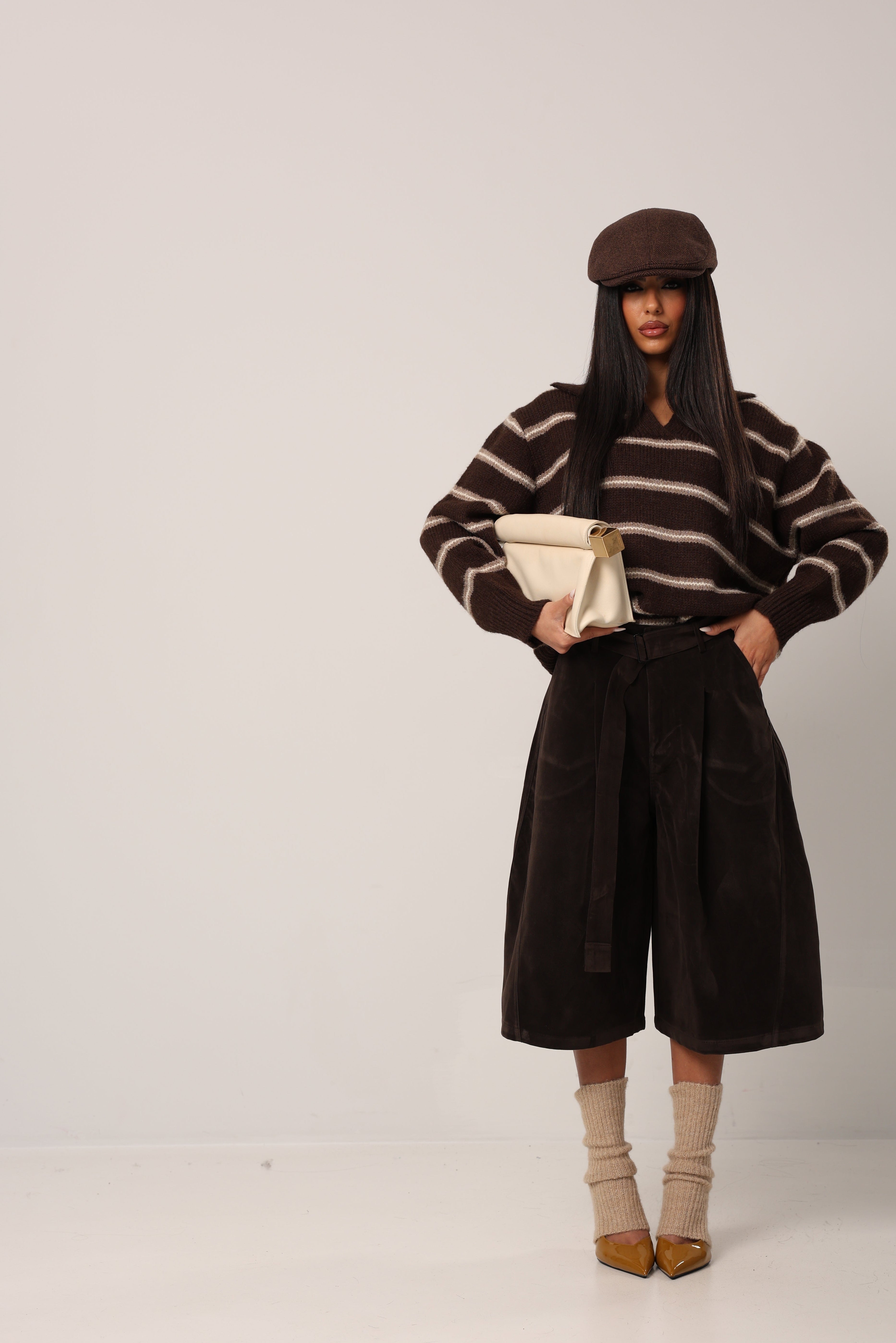 BERMUDA ECOCAMOSCIO LEONE MARRONE