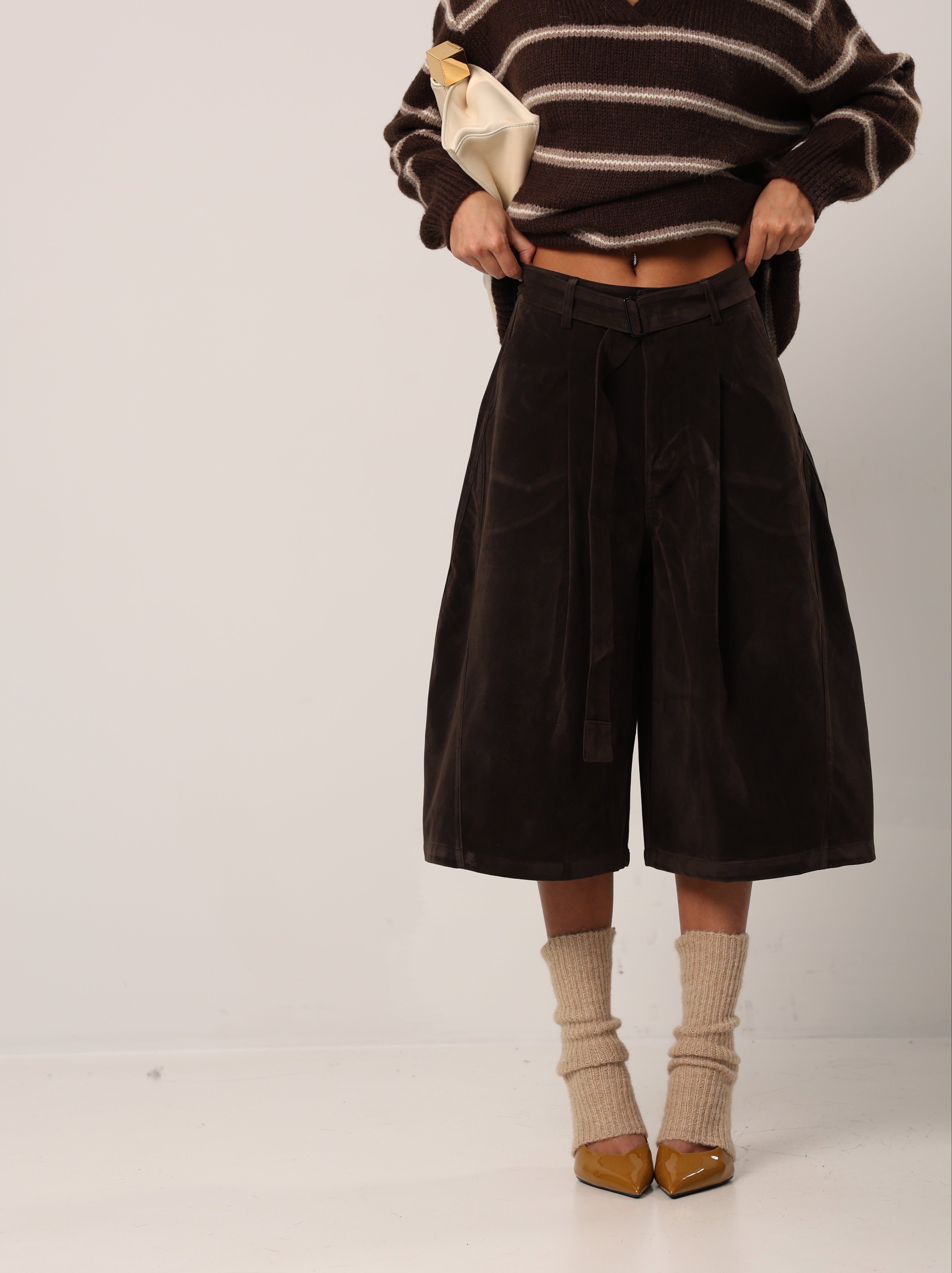 BERMUDA ECOCAMOSCIO LEONE MARRONE