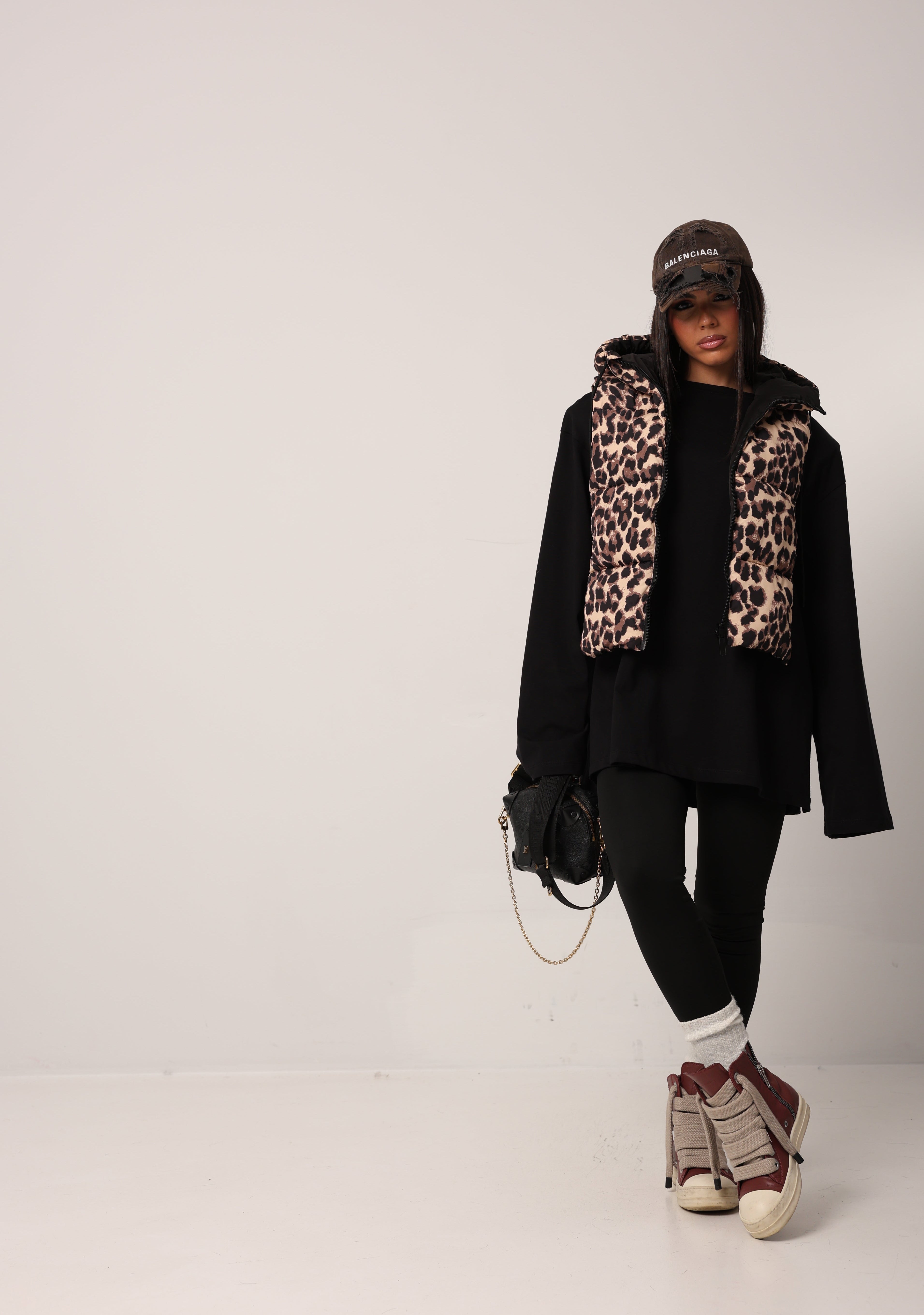 GILET FOCUS LEOPARDATO