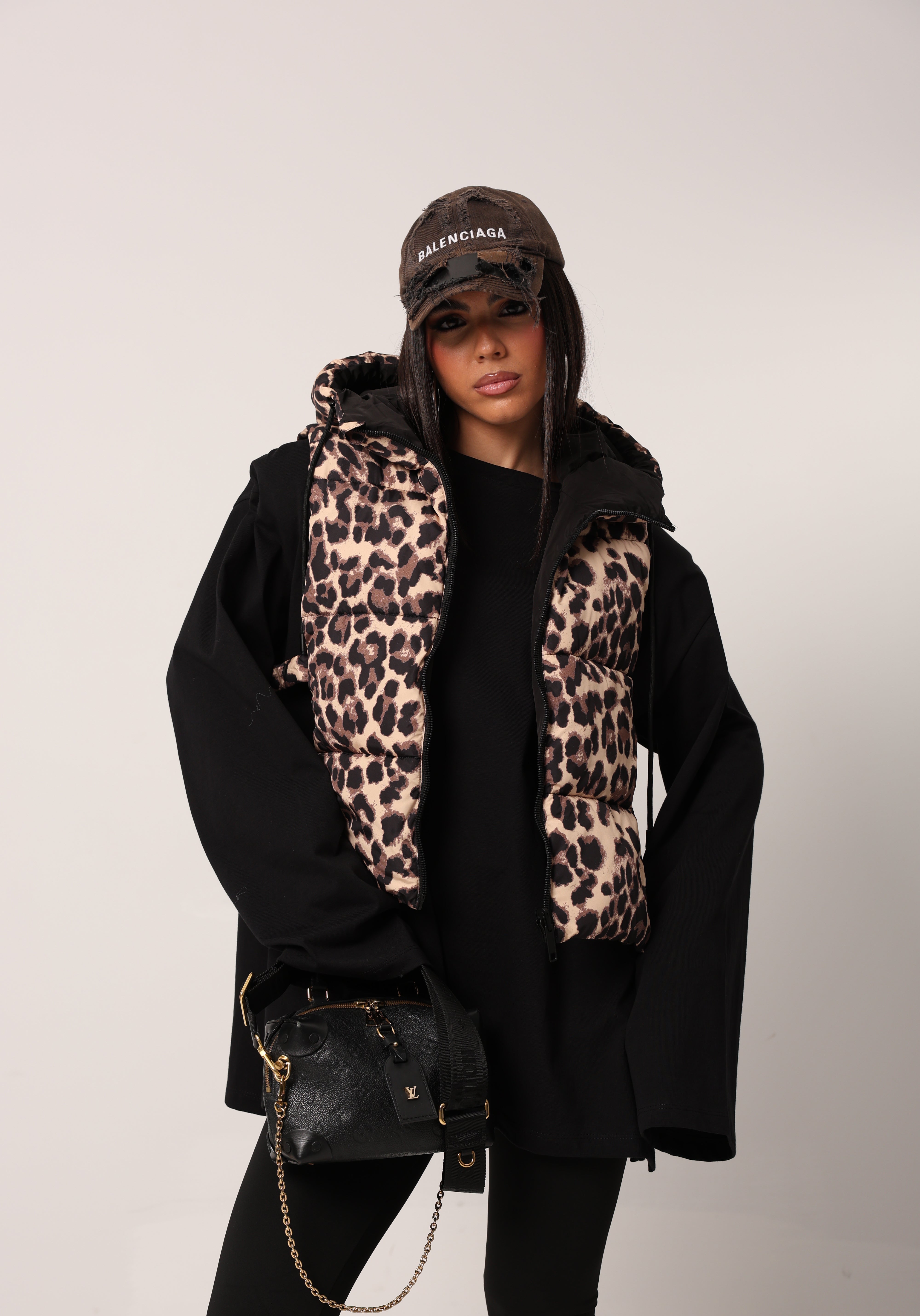 GILET FOCUS LEOPARDATO
