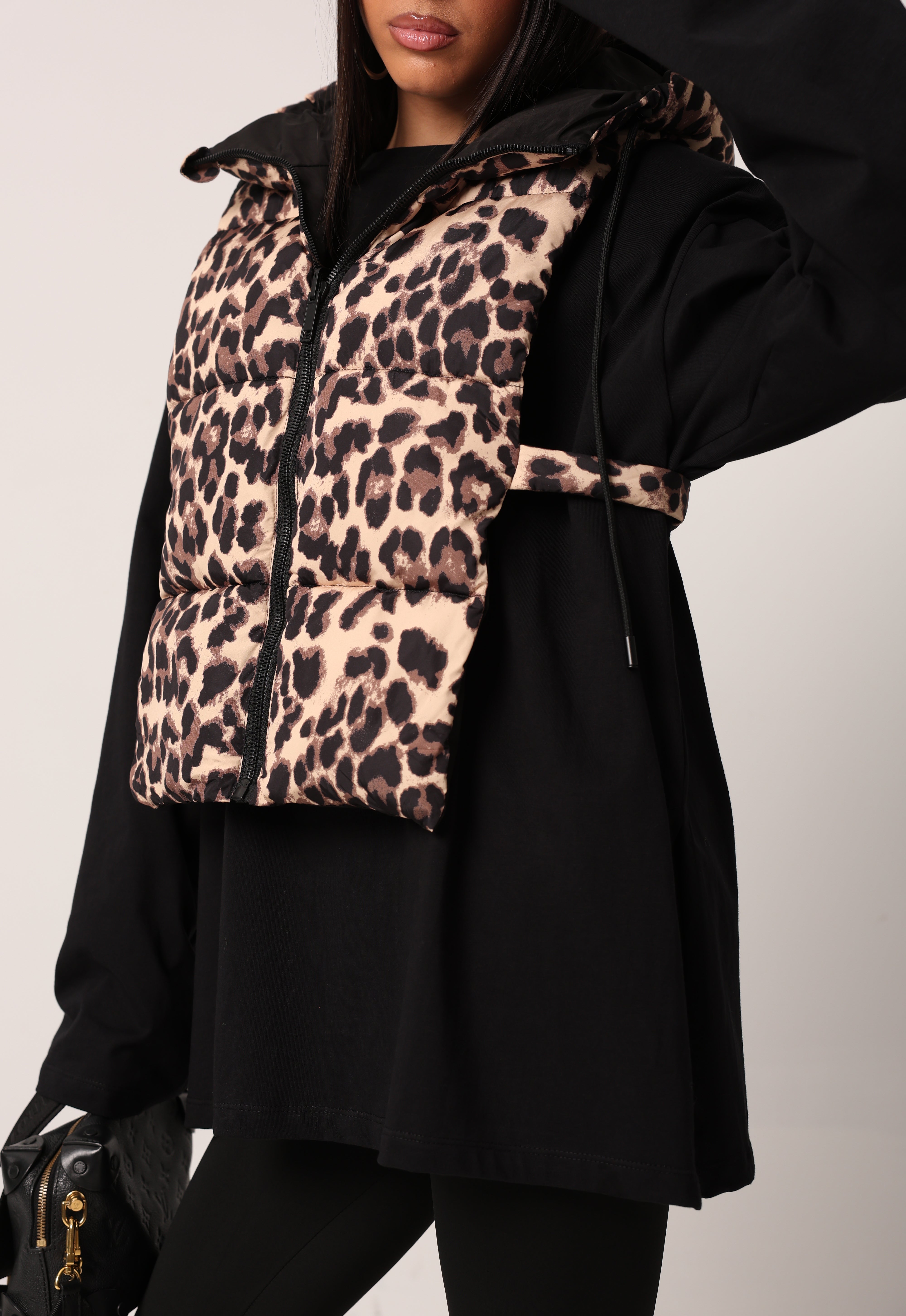 GILET FOCUS LEOPARDATO