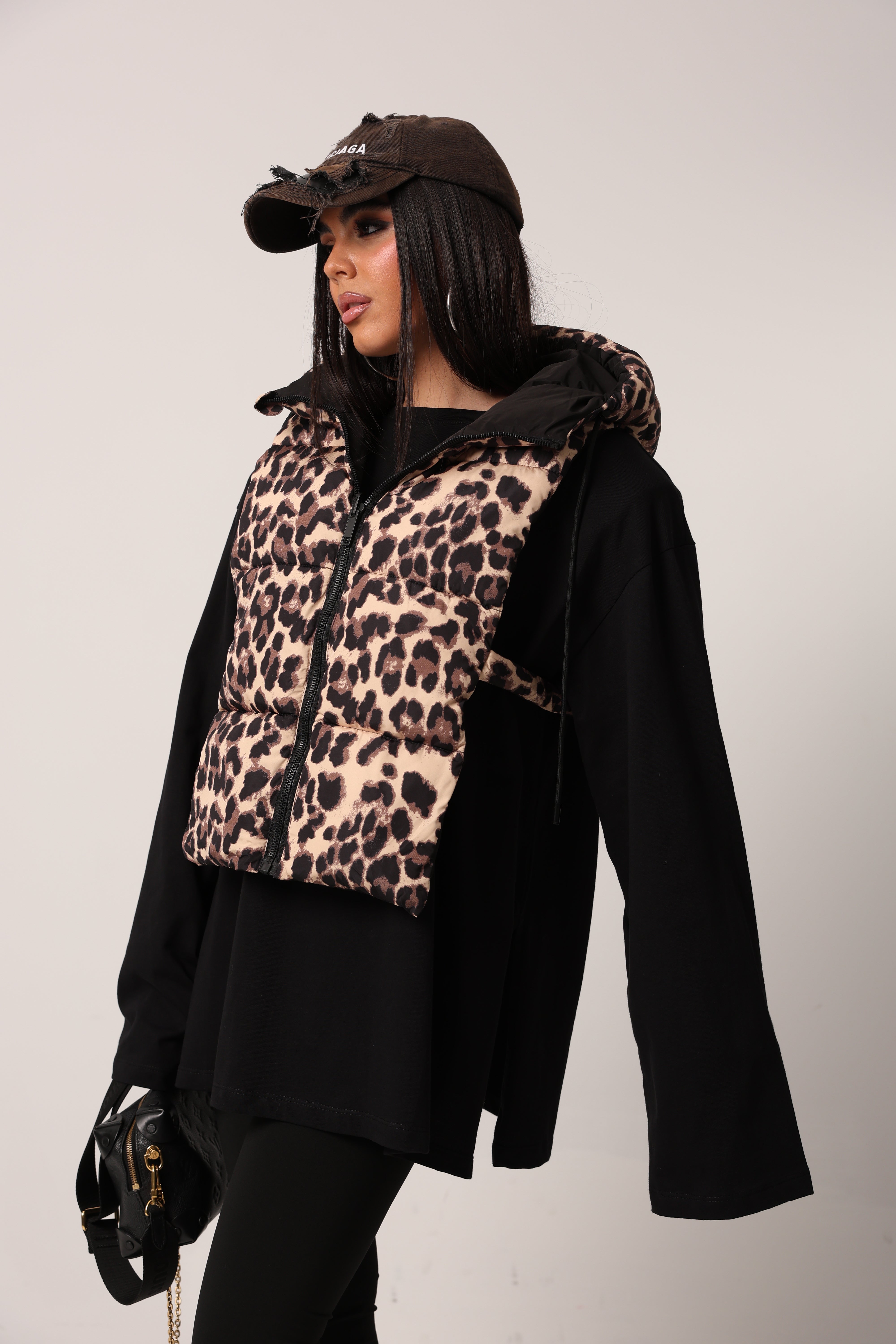 GILET FOCUS LEOPARDATO