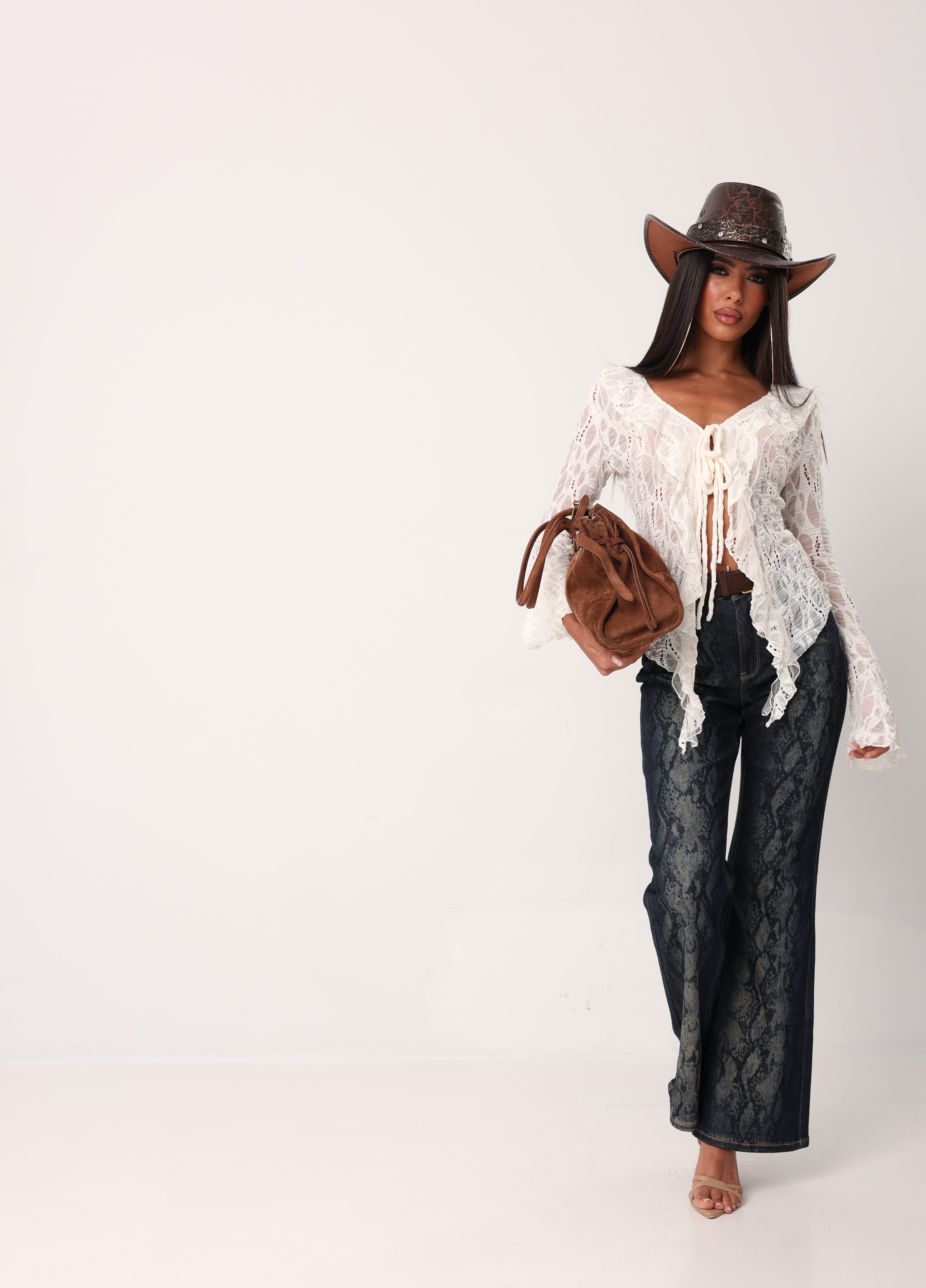 JEANS ZAMPA MERYEM PITONATO