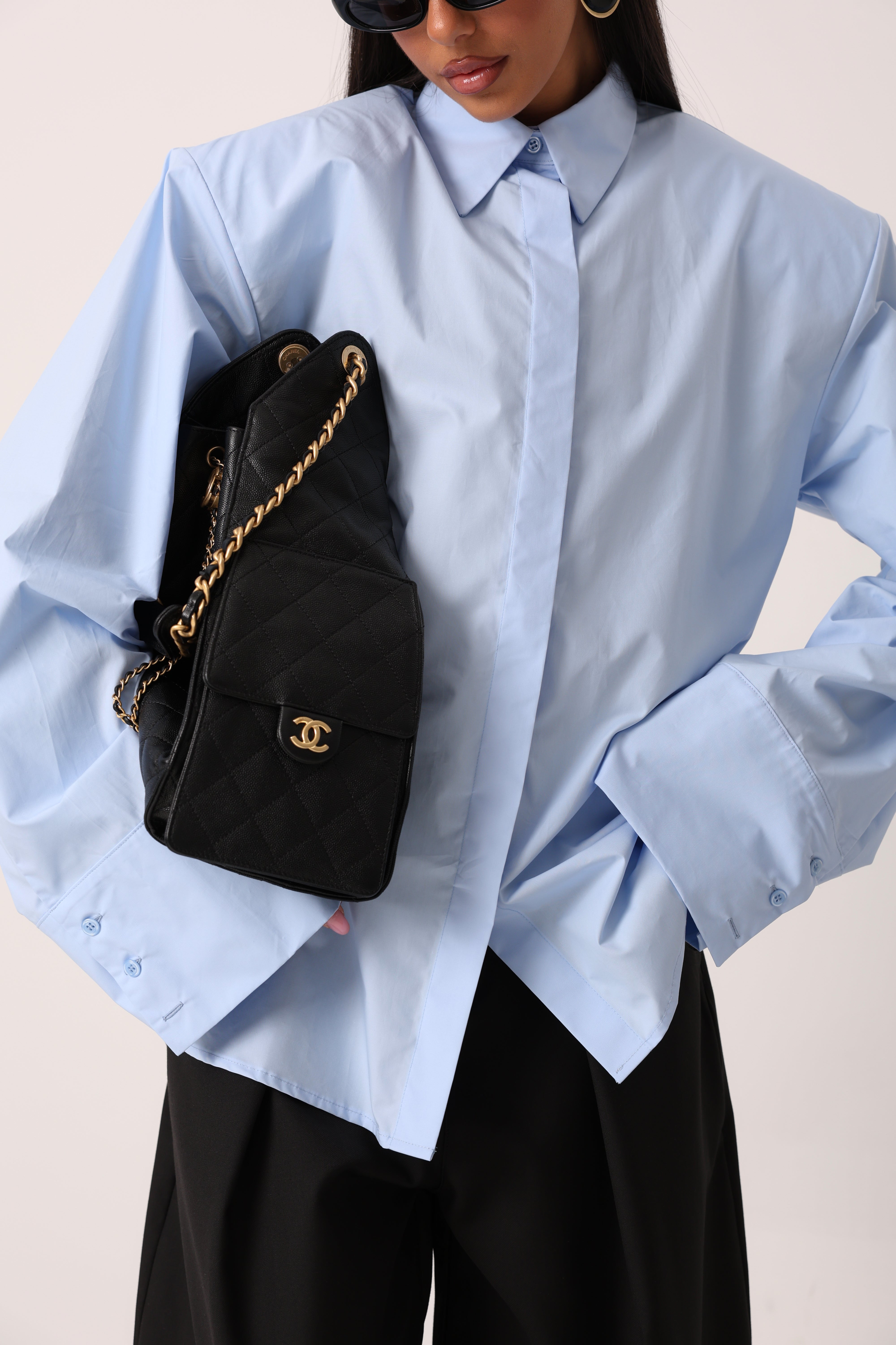 CAMICIA SPALLINE ALLEGRA AZZURRA
