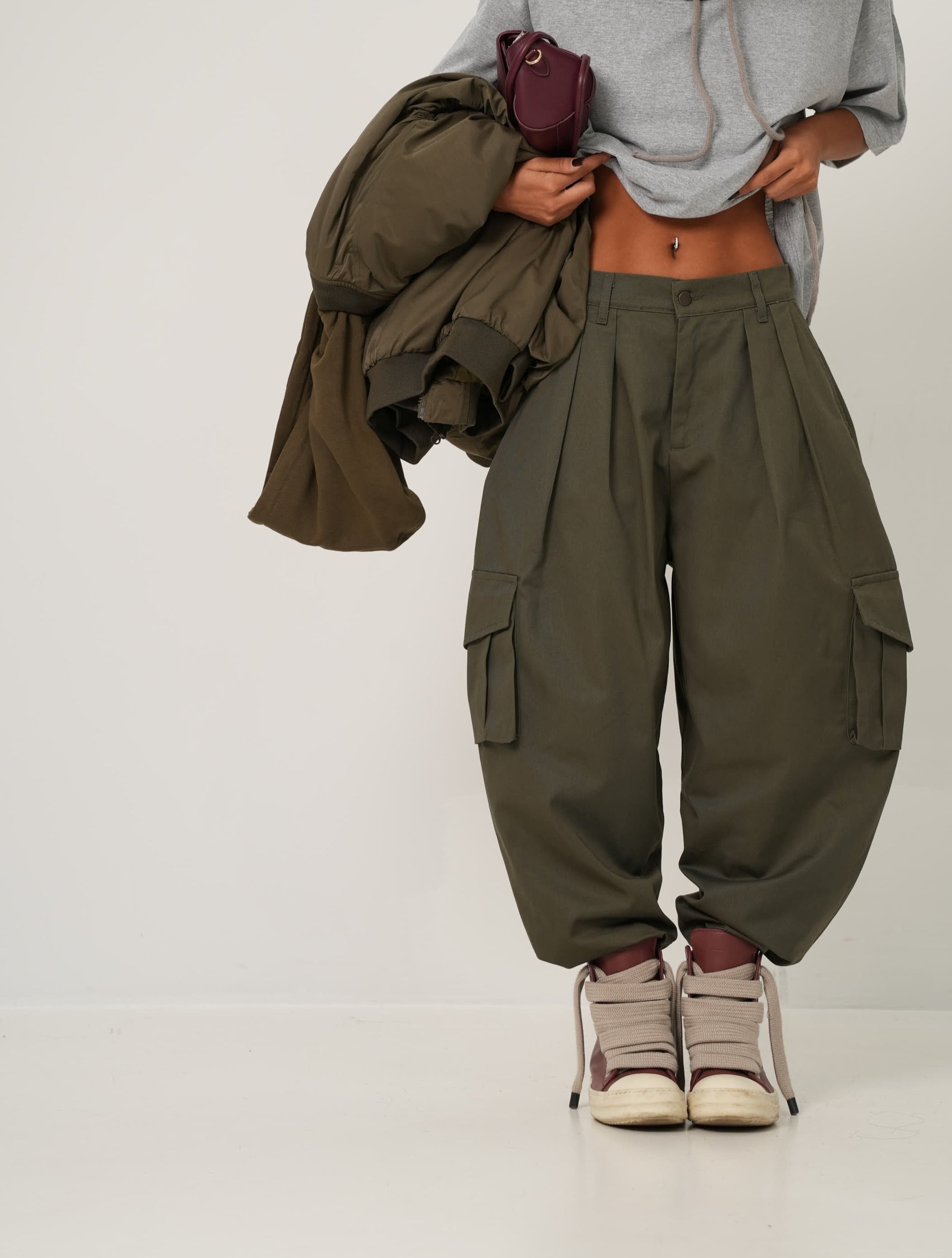 CARGO DRAKE VERDE MILITARE BY MARZIA MANGO