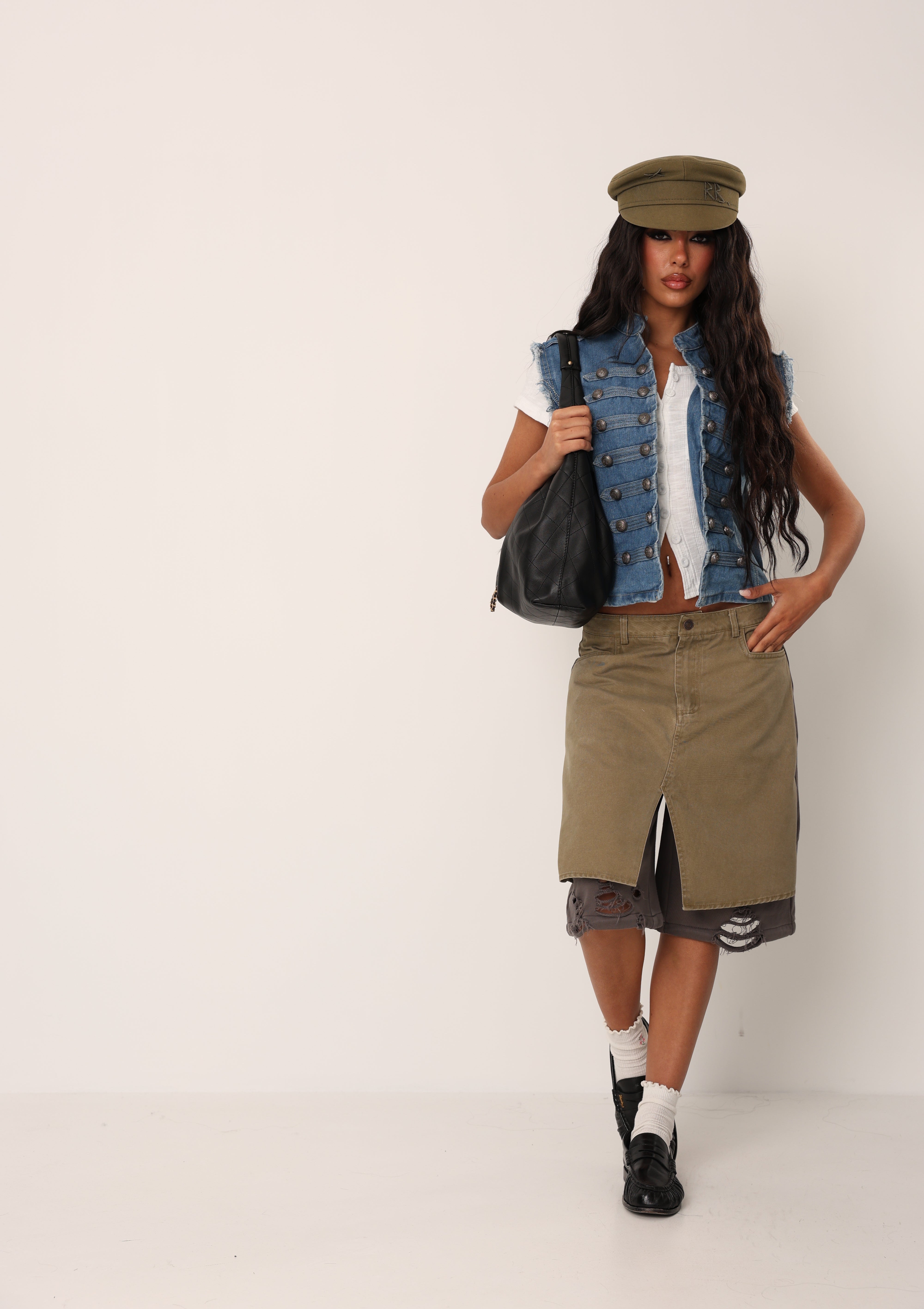 GILET BOTTONI EVELYN DENIM BLUE