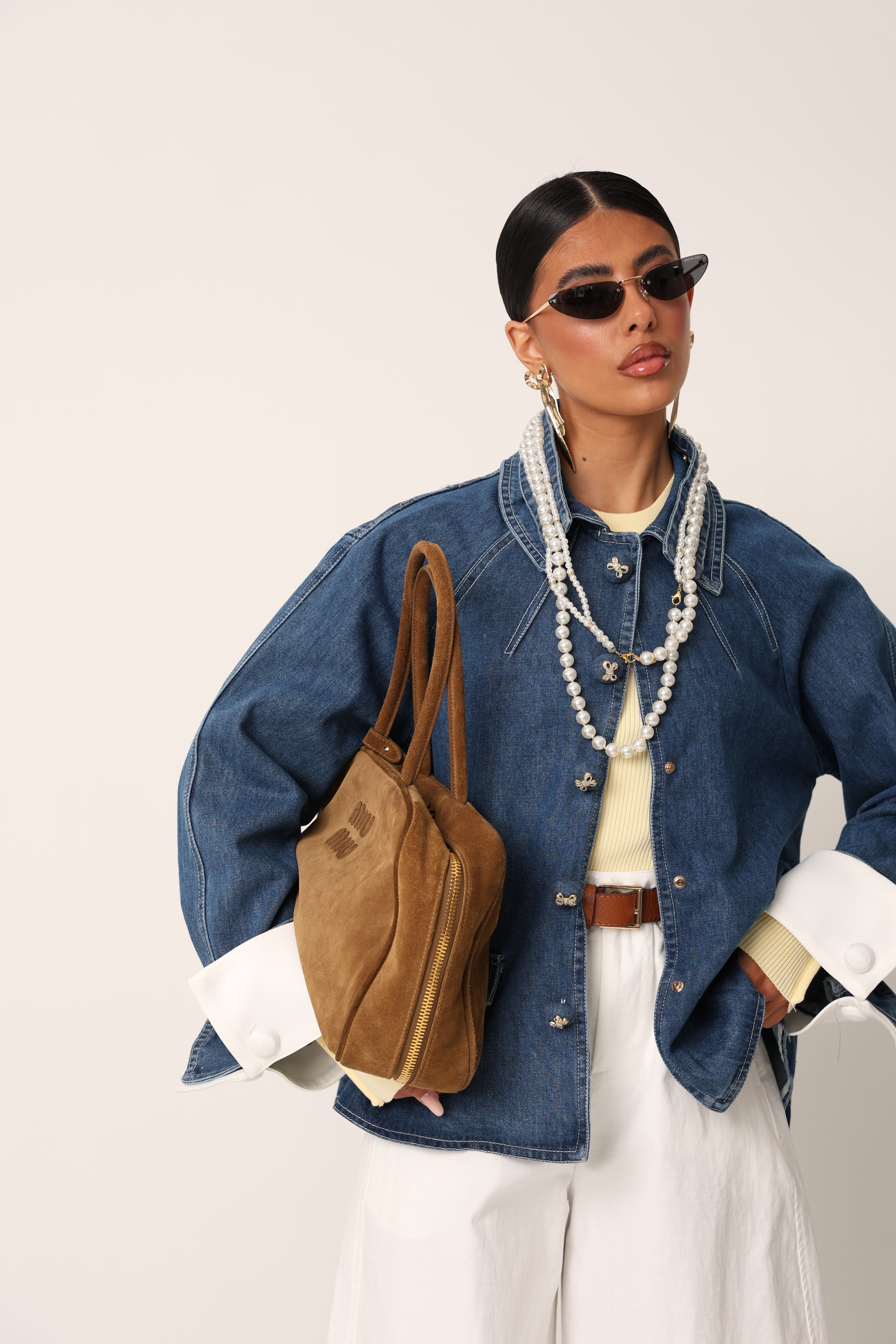 GIACCA PERLE SHELBY DENIM BLUE
