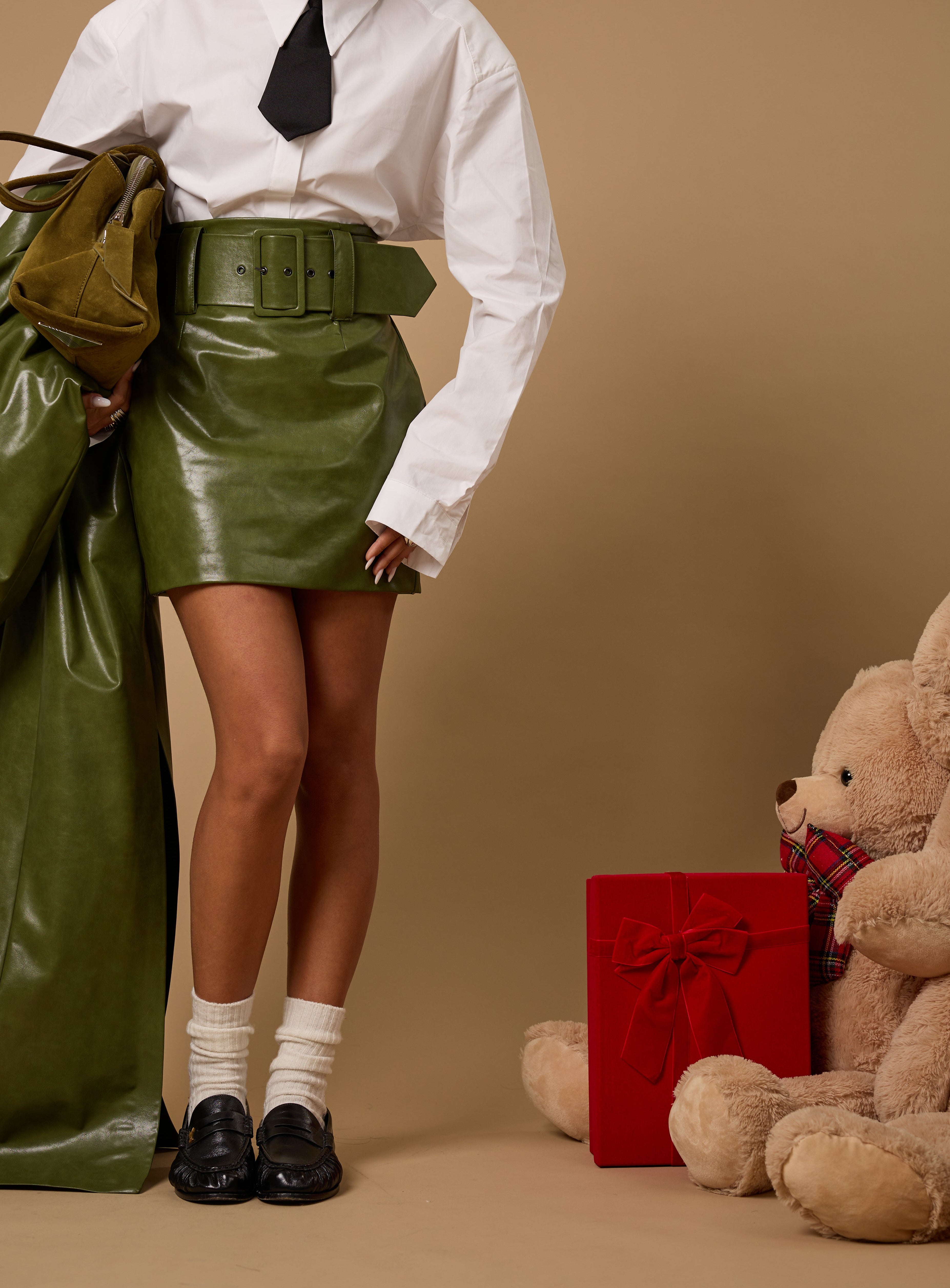 MINIGONNA ECOPELLE MOON VERDE BY MARZIA MANGO