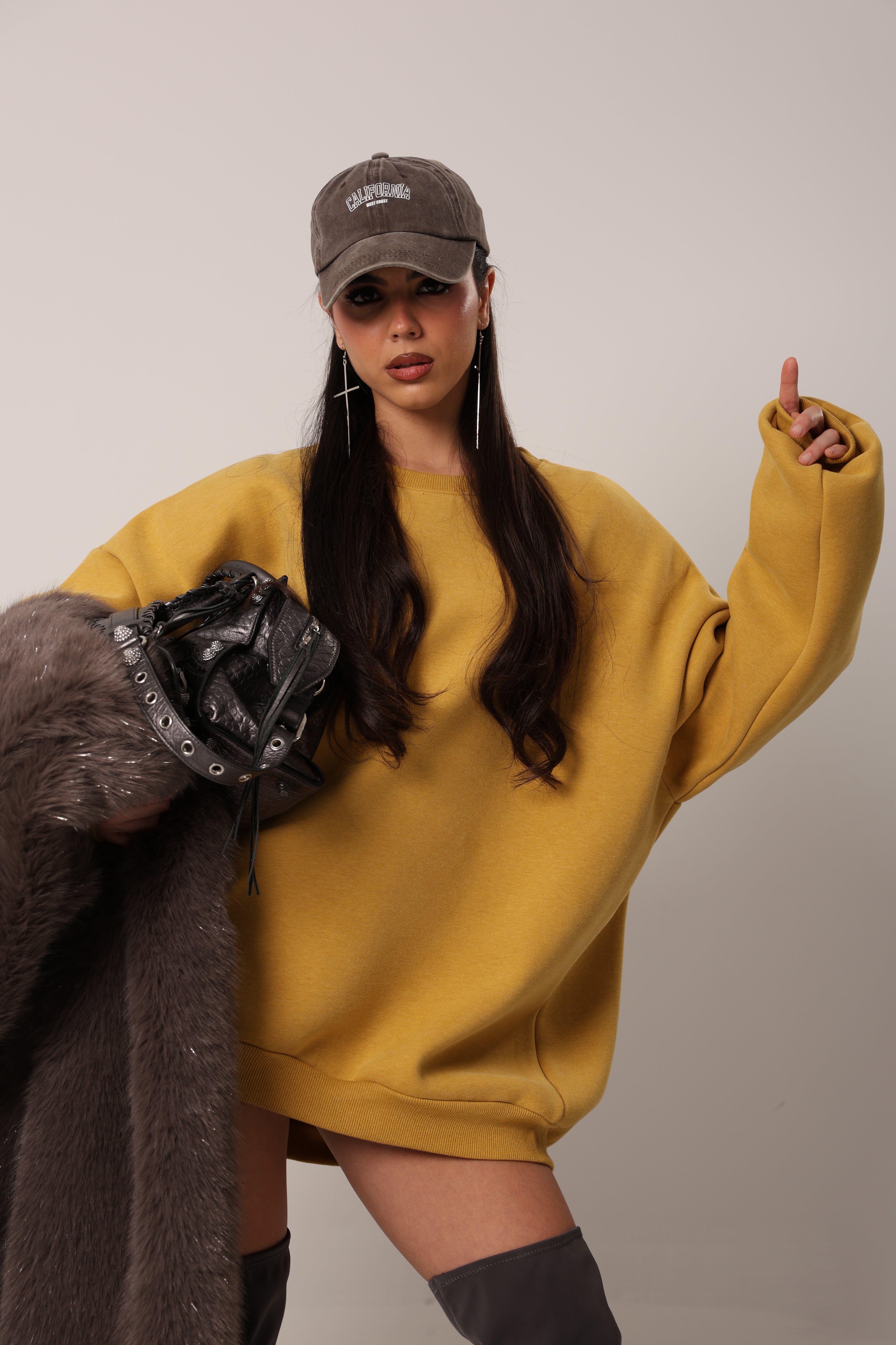 FELPA SPALLINE ZOFIA SENAPE