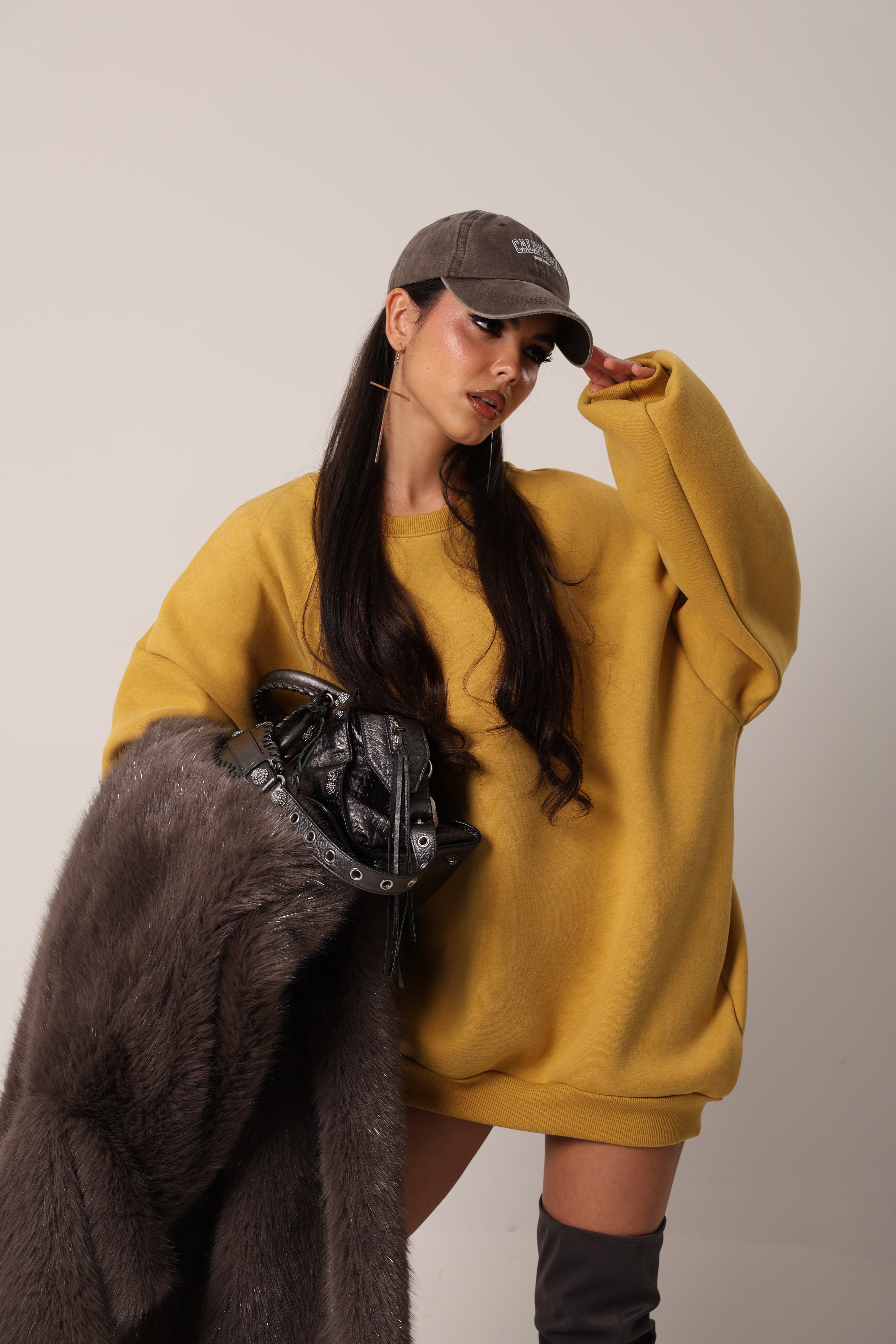 FELPA SPALLINE ZOFIA SENAPE