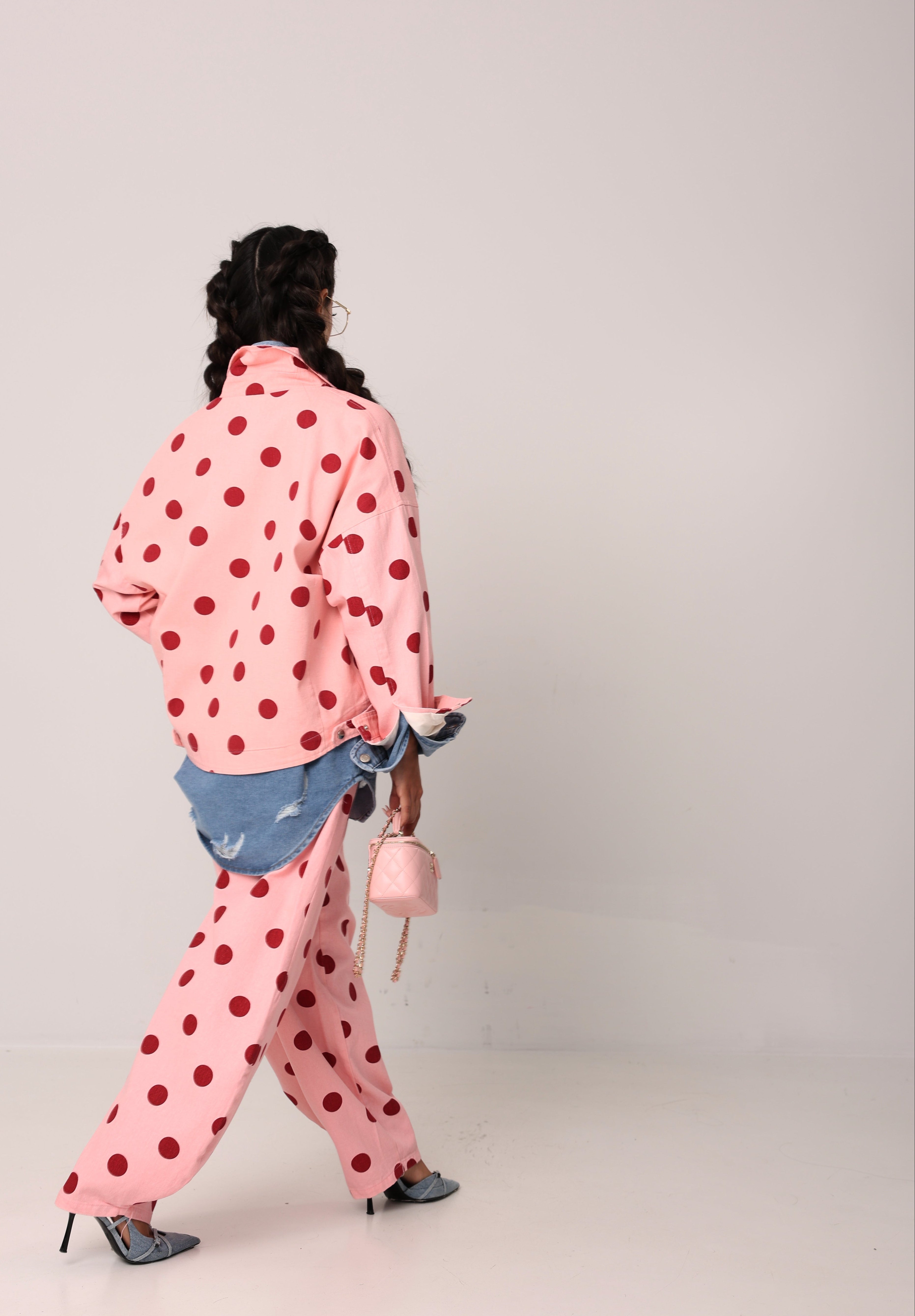 COORDINATO POIS MILES ROSA/BORDEAUX