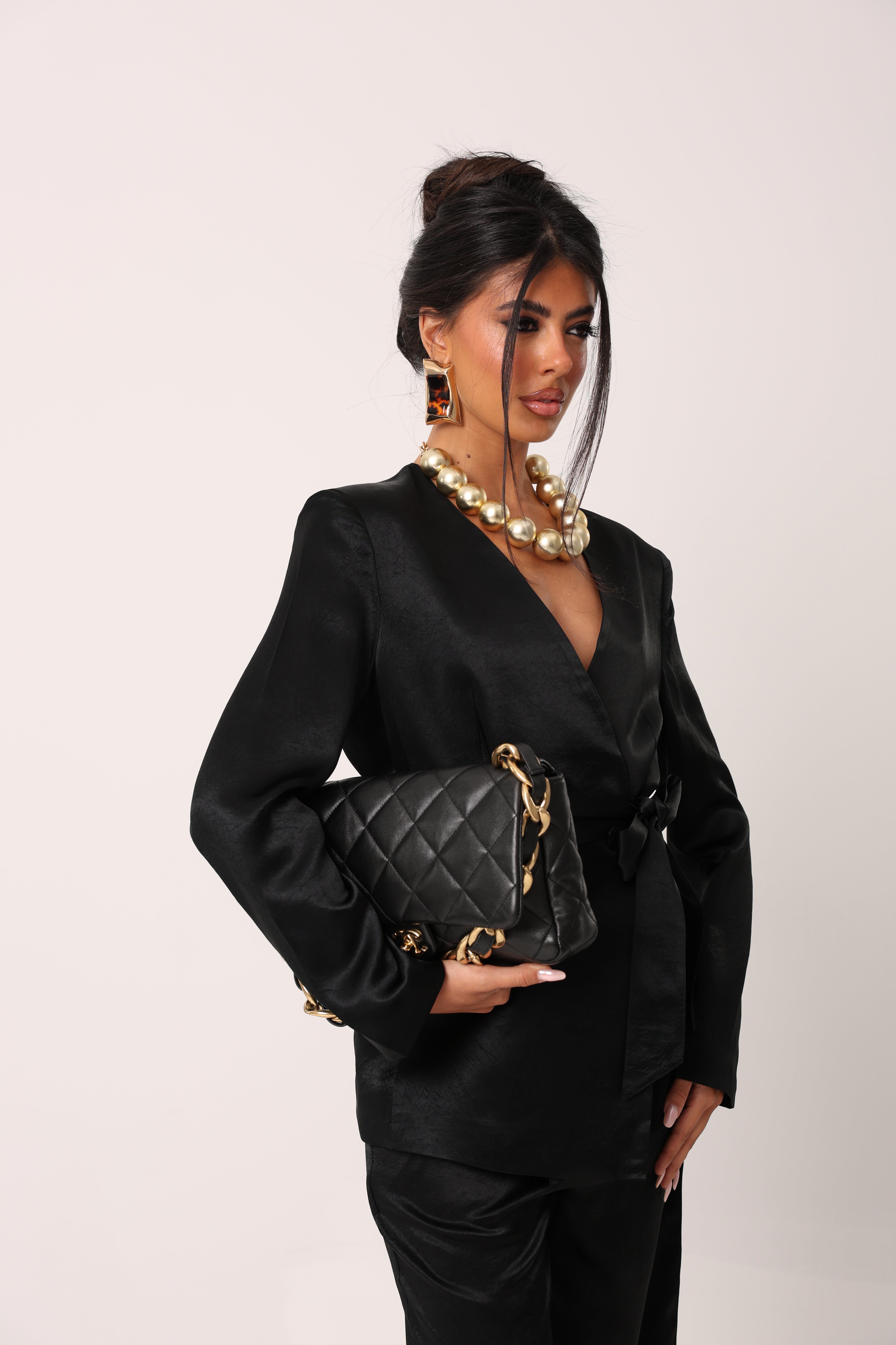 GIACCA EFFETTO SETA ELARIA NERA