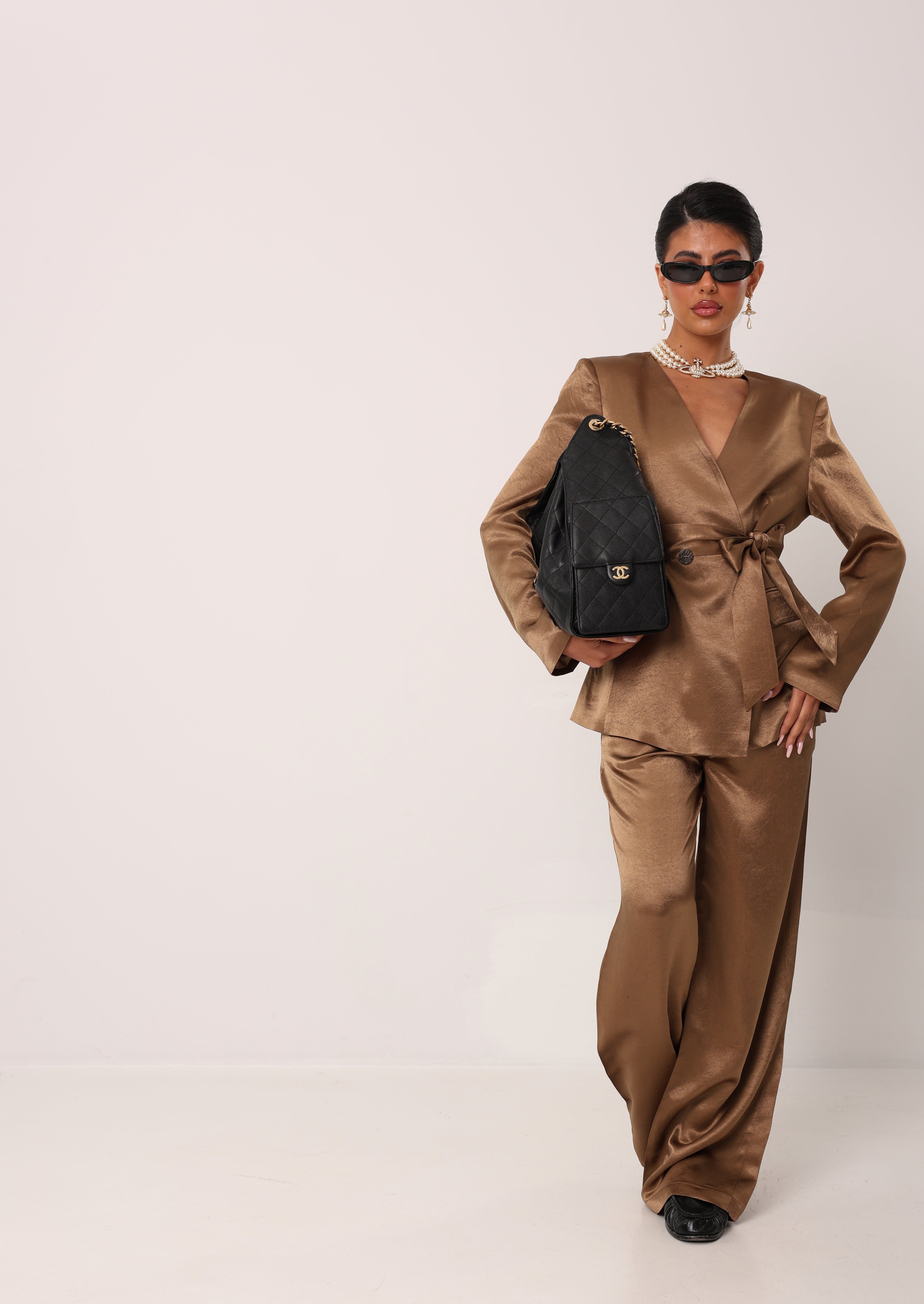 GIACCA EFFETTO SETA ELARIA BRONZO