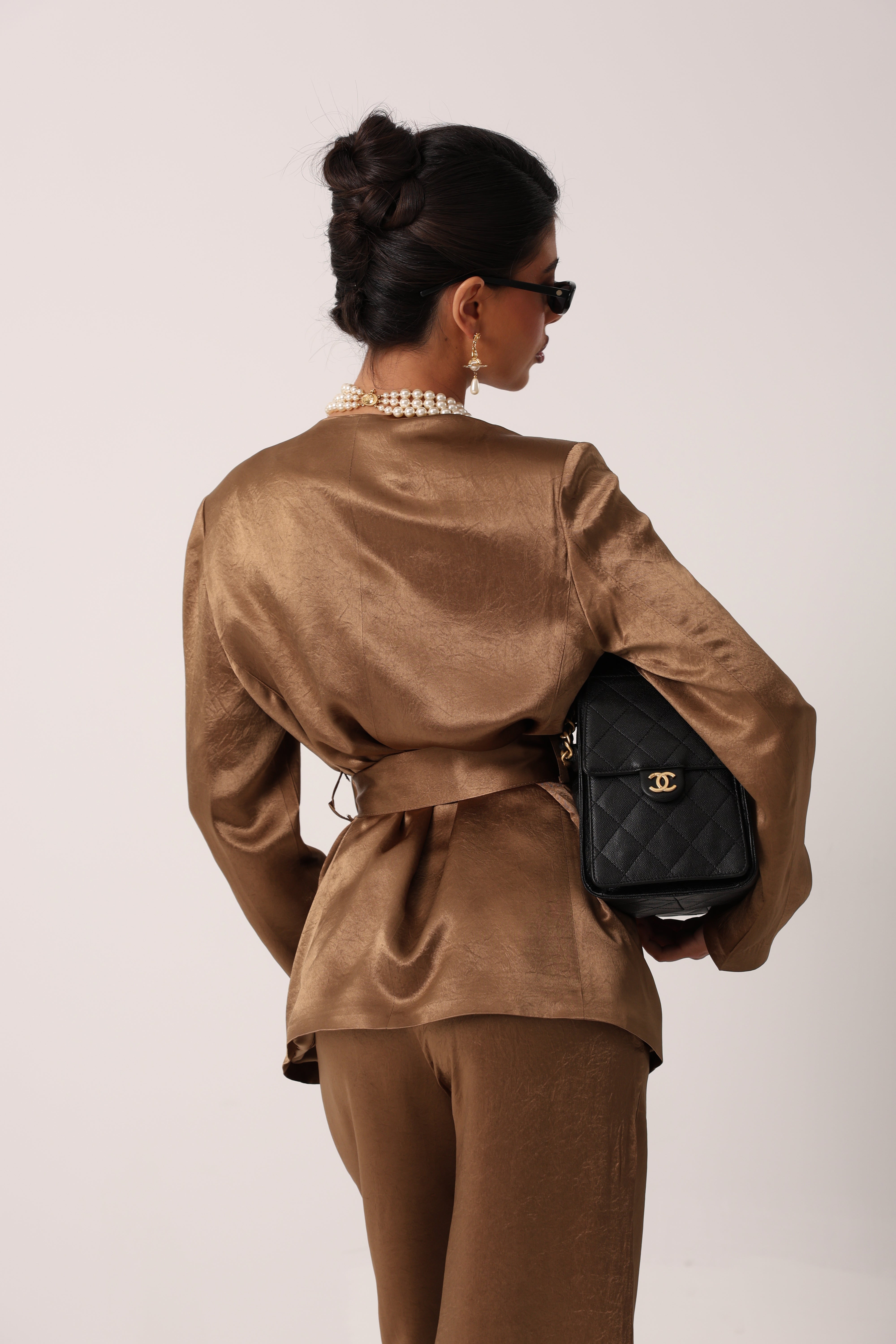 GIACCA EFFETTO SETA ELARIA BRONZO