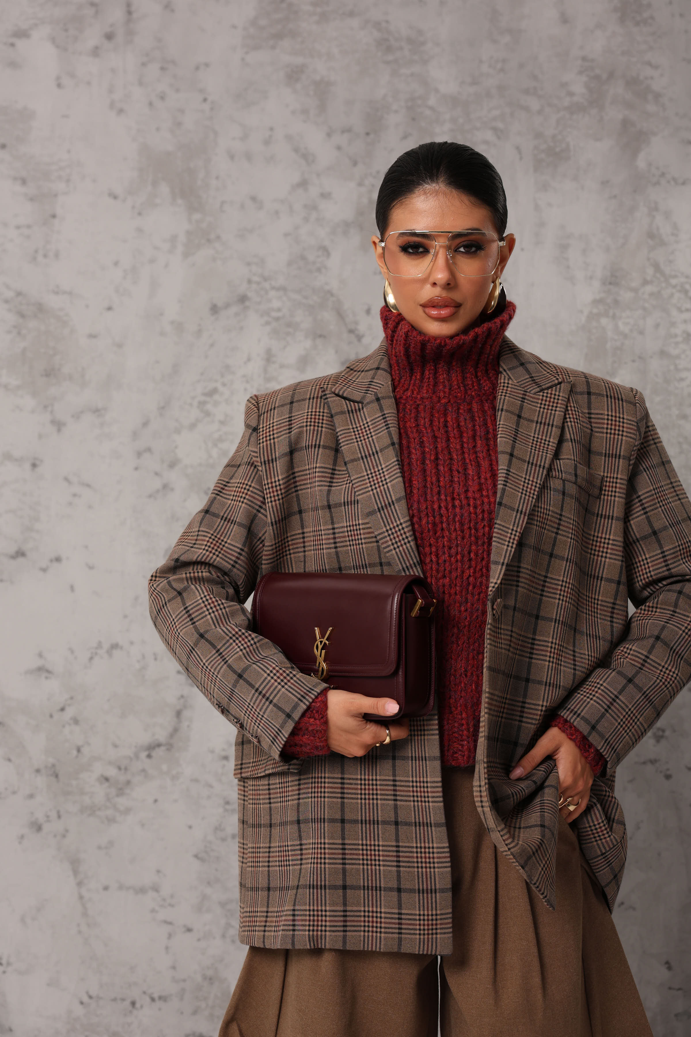 BLAZER PRINCIPE DI GALLES VIVIANA TAUPE