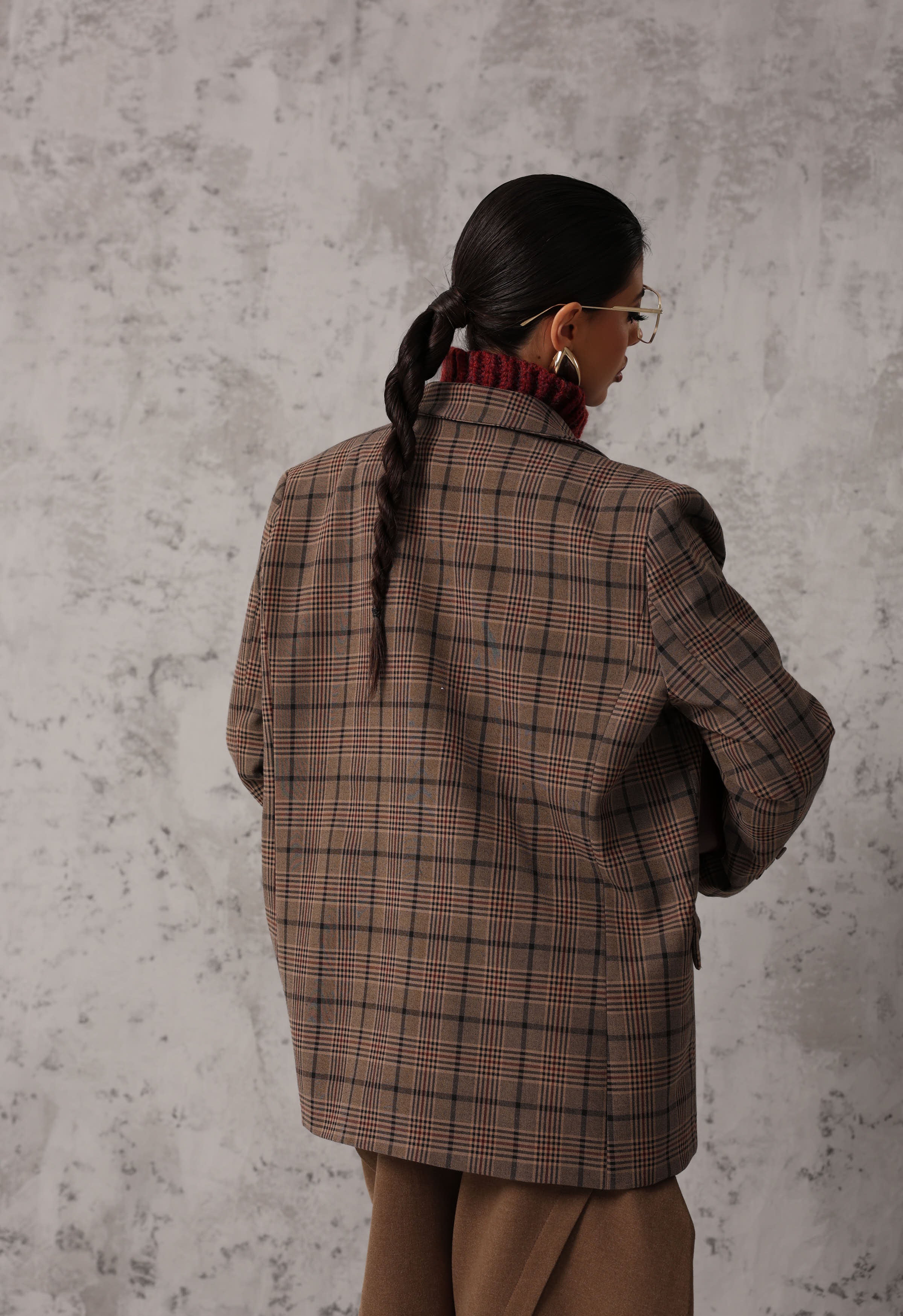 BLAZER PRINCIPE DI GALLES VIVIANA TAUPE