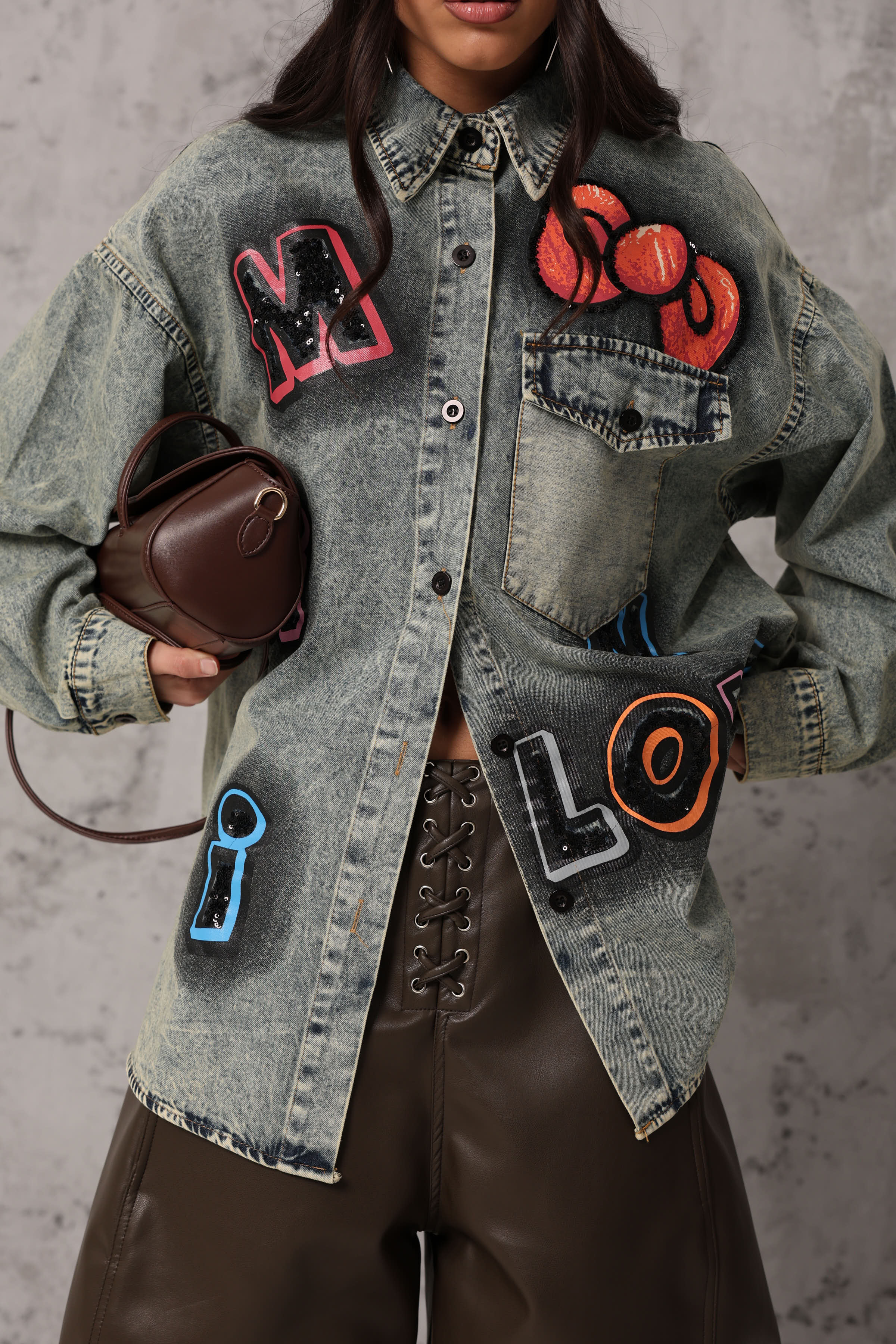 CAMICIA "AMAZING, I LOVE IT" DENIM SLAVATO