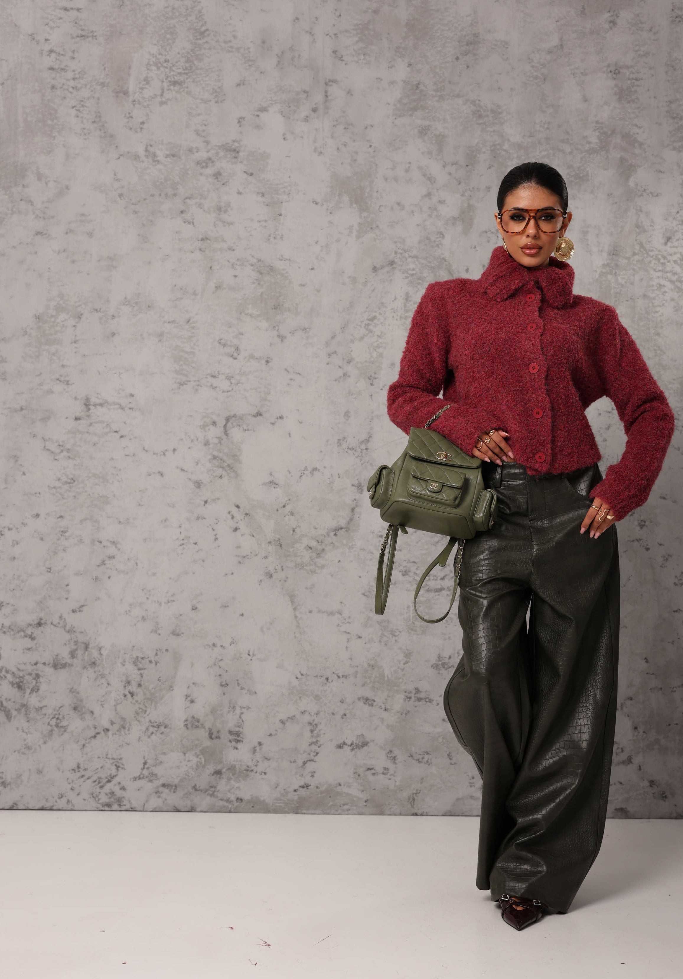 PULL COLLO ALTO ADORABLE BORDEAUX