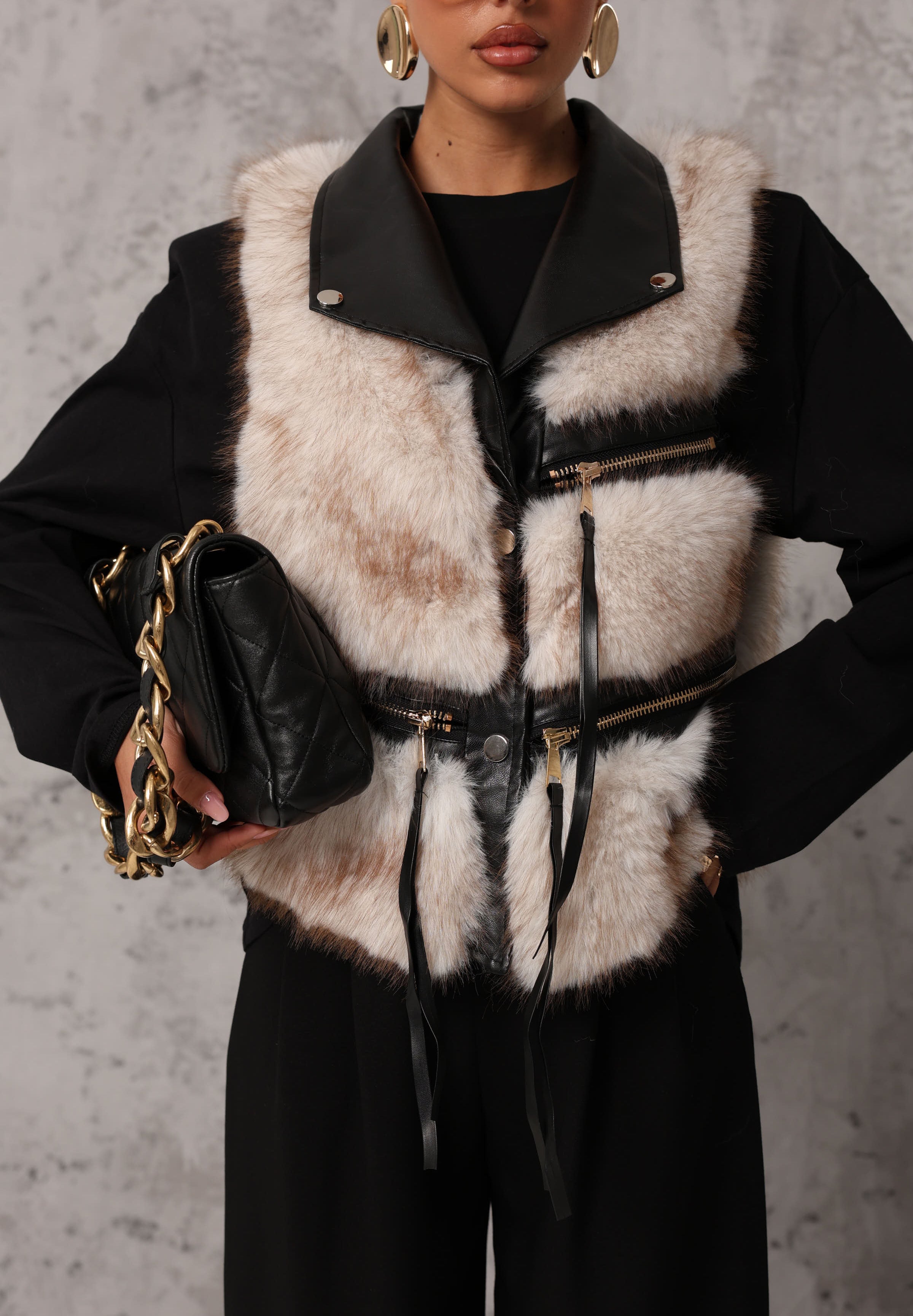 GILET ECOPELLE MYA NERO