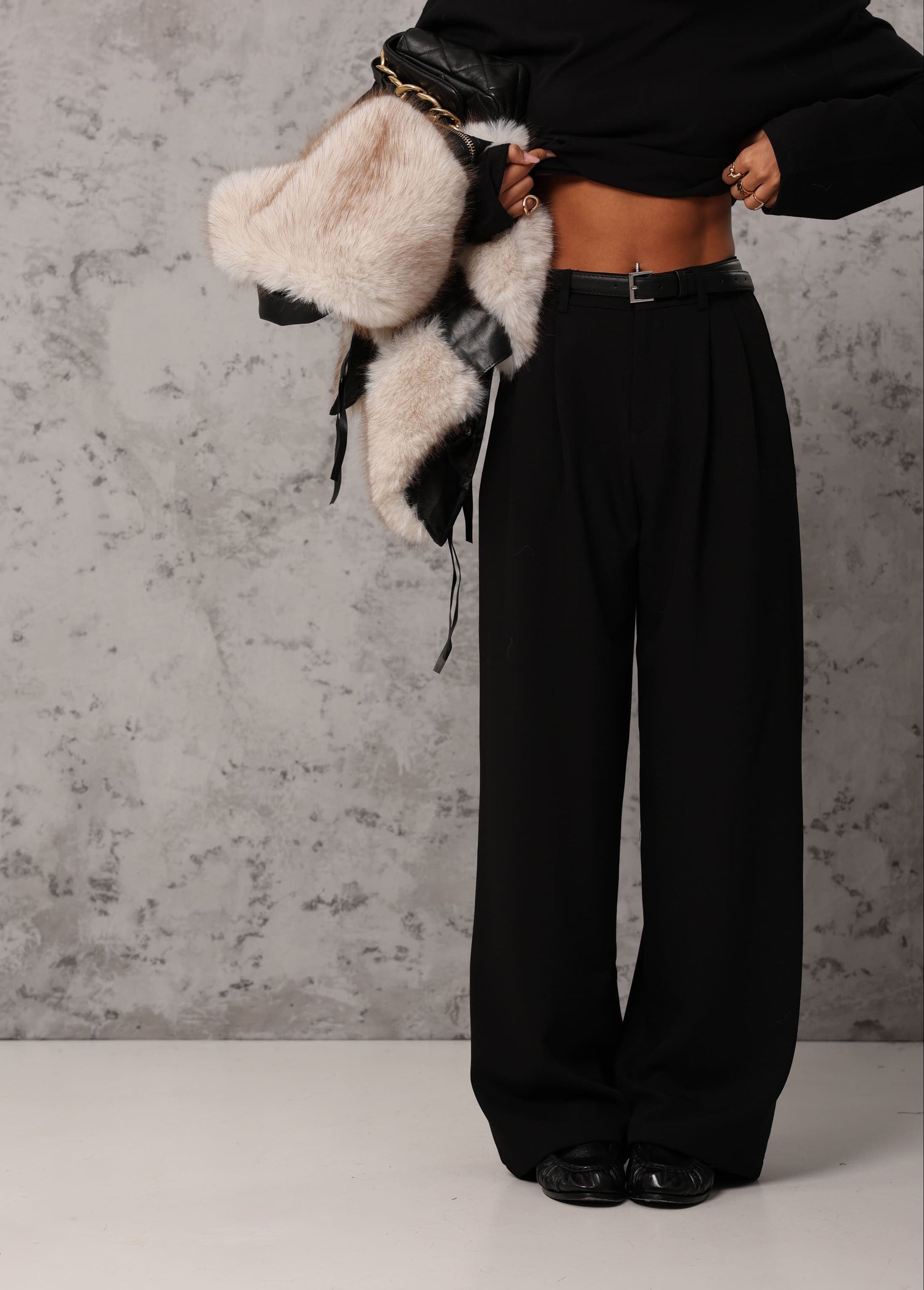 PANTALONI YUMA NERI + CINTURA