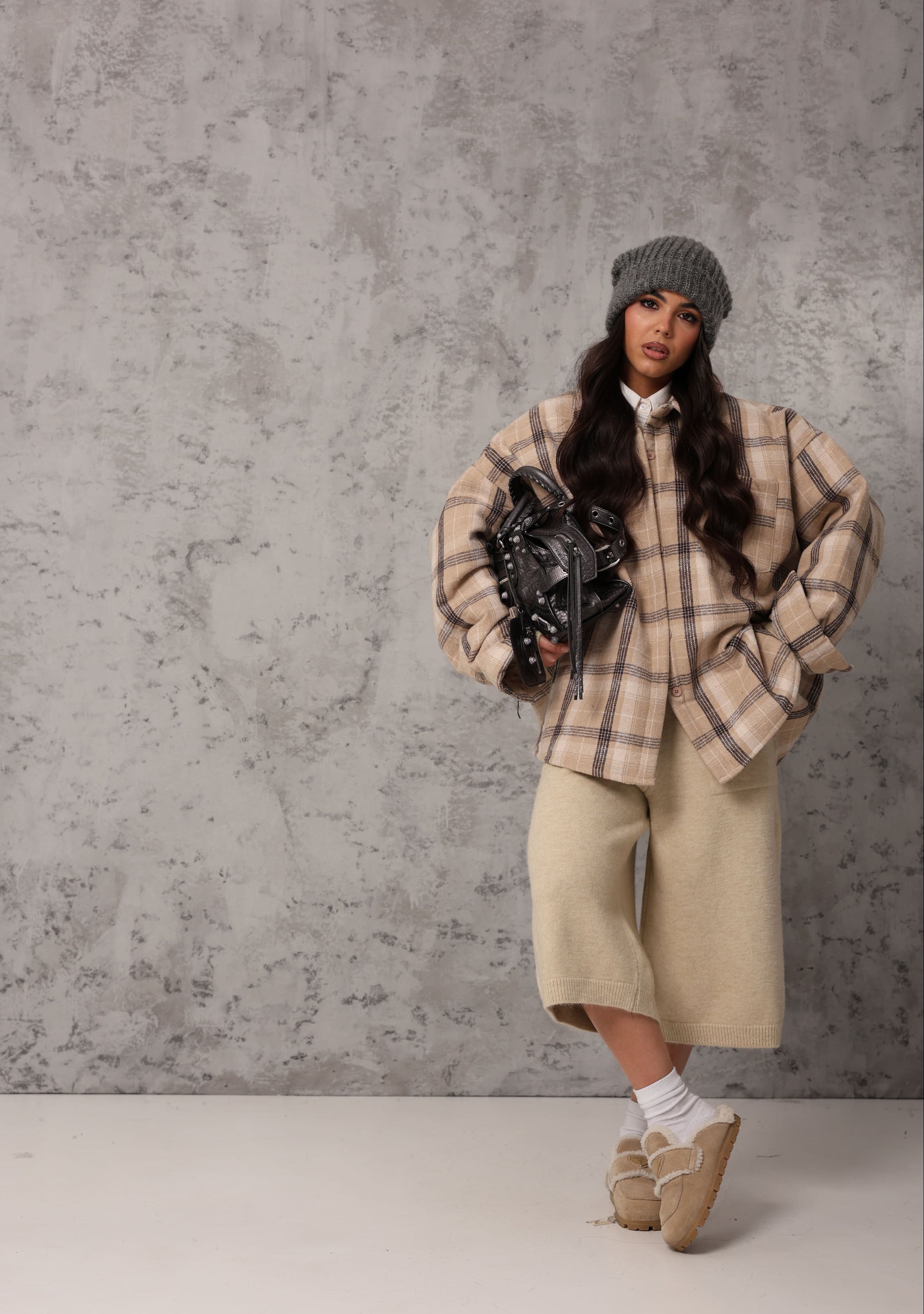 CAMICIA QUADRI RAISSA BEIGE