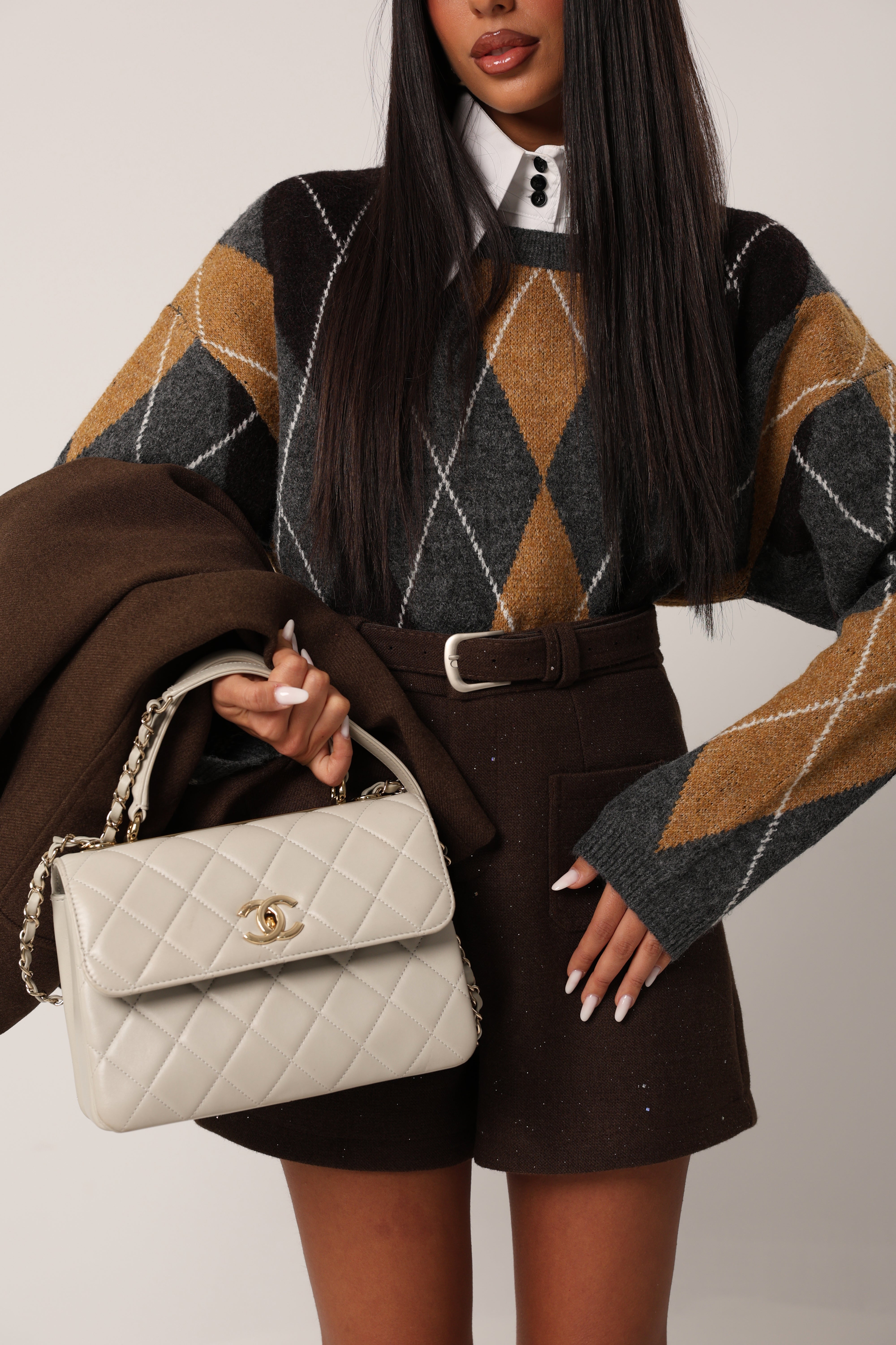 PULL ROMBI JUDITH GRIGIO/OCRA