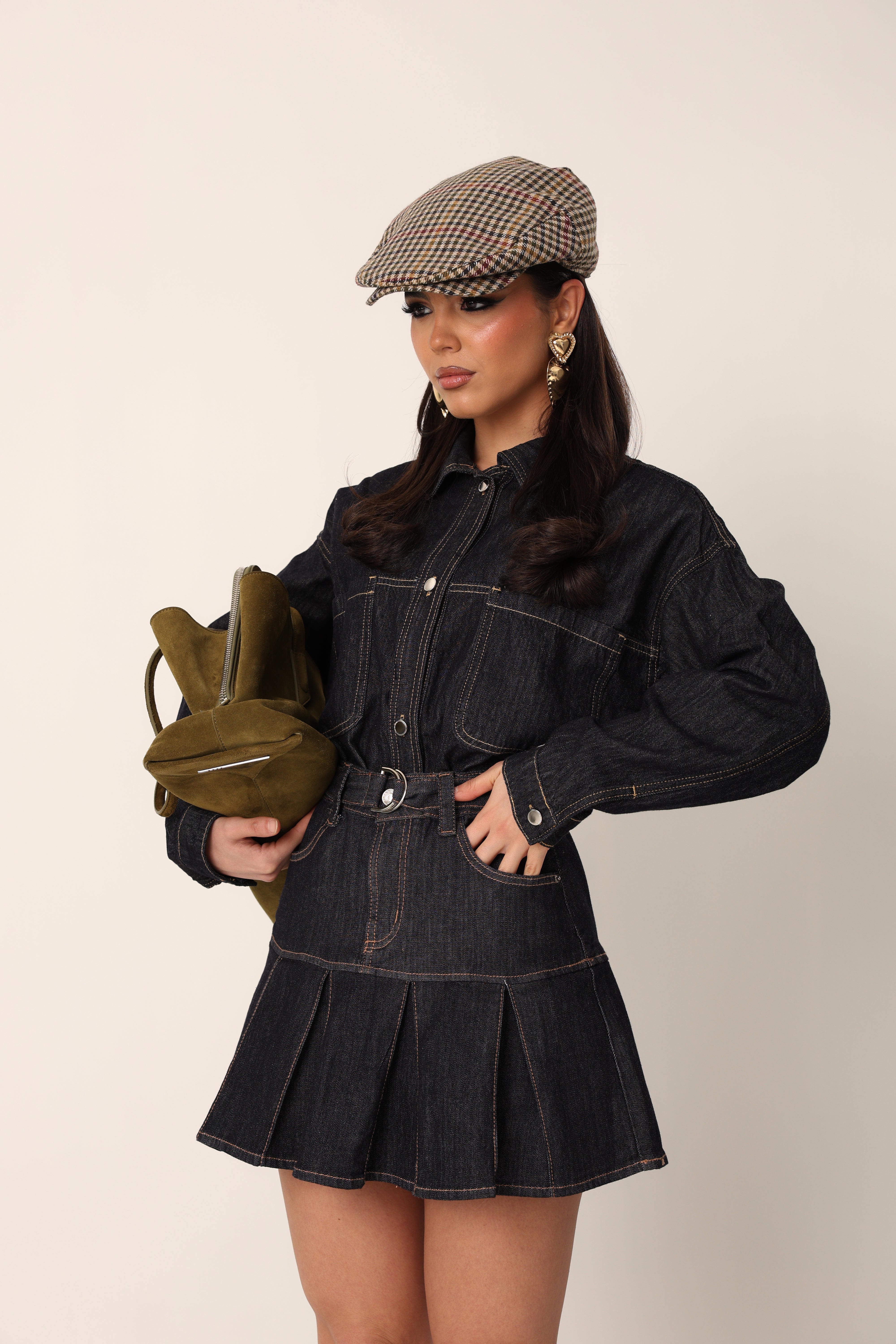 CAMICIA BOTTONI VALERIA DENIM SCURO