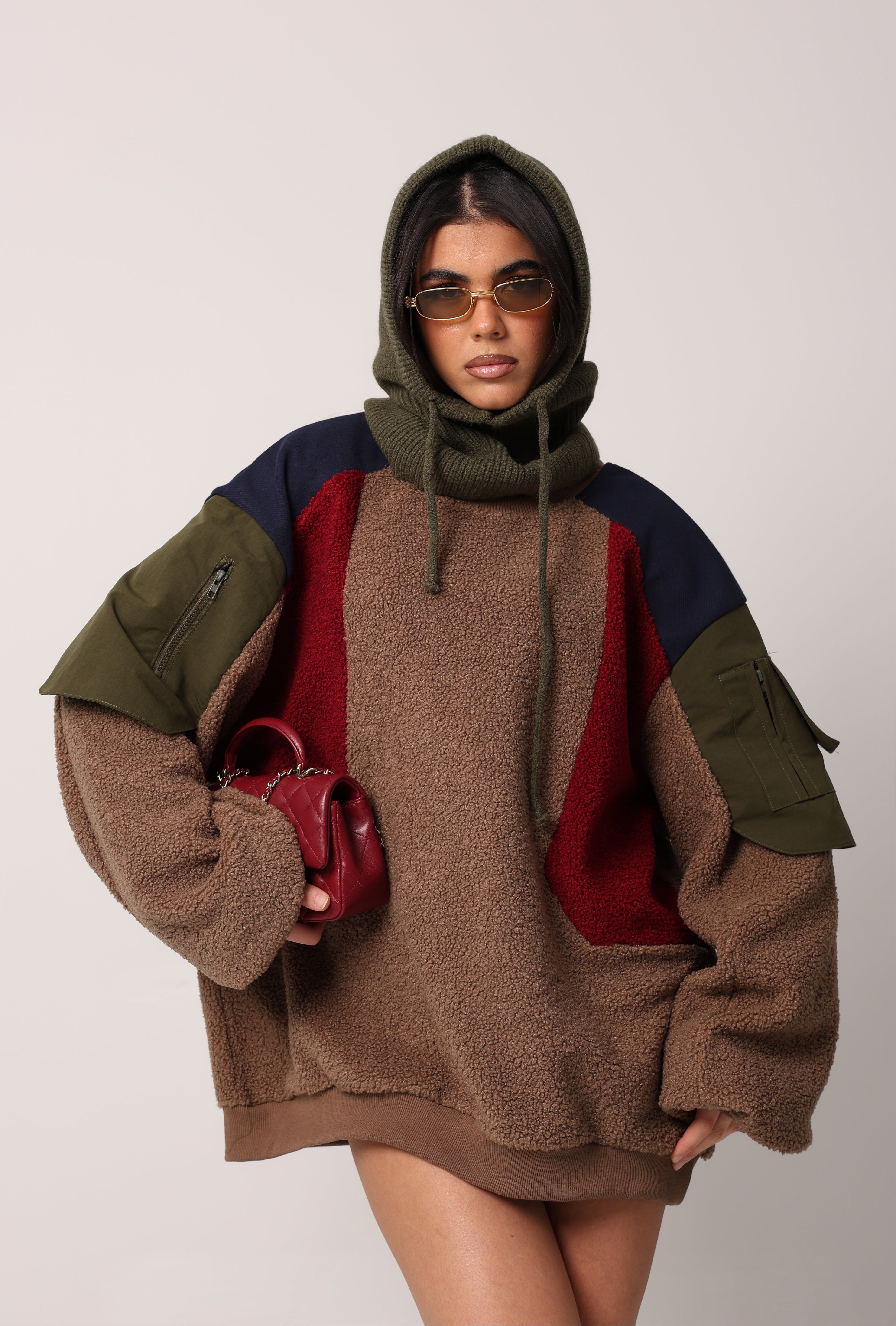 FELPA TEDDY FIERCE MARRONE/ROSSA