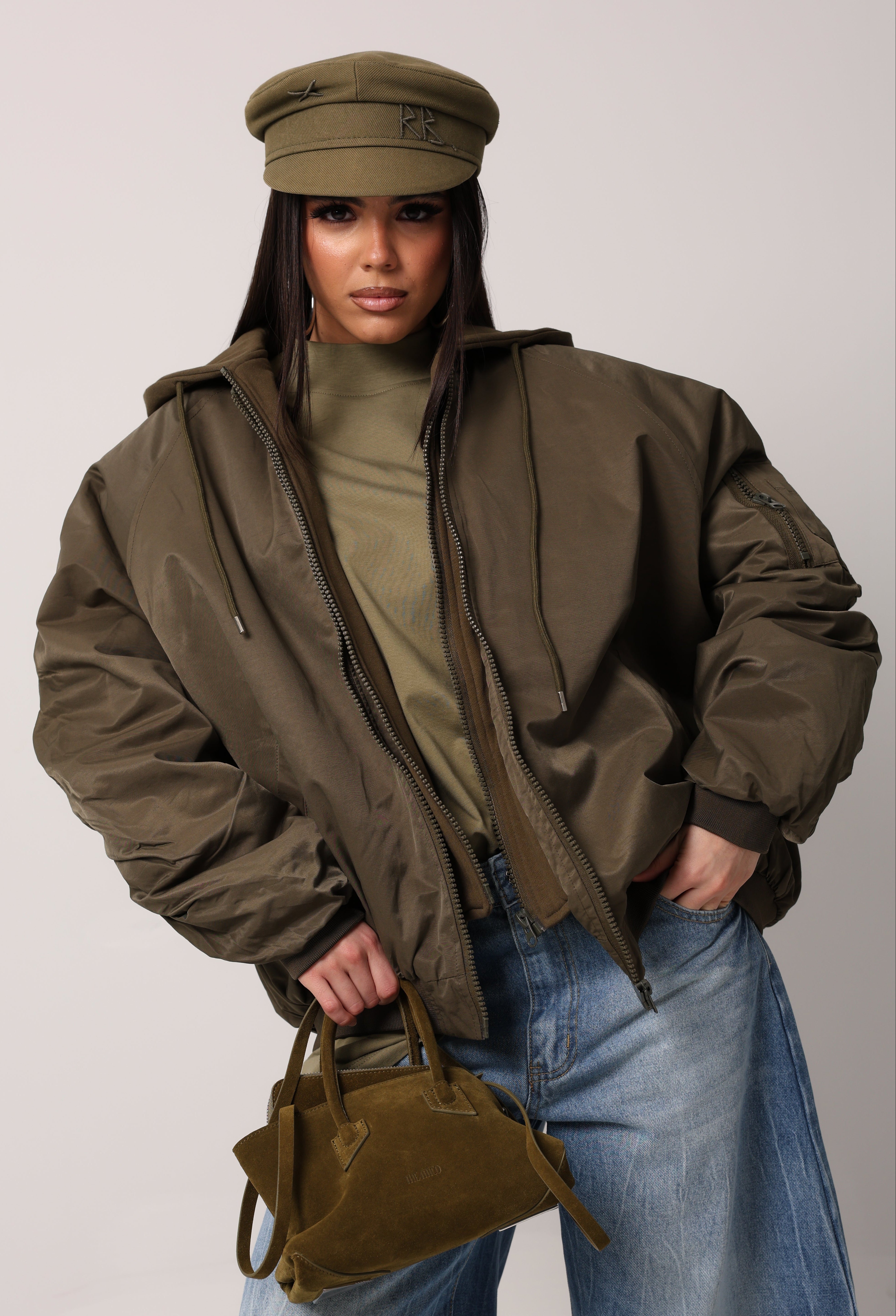 BOMBER CAPPUCCIO LONDON VERDE MILITARE