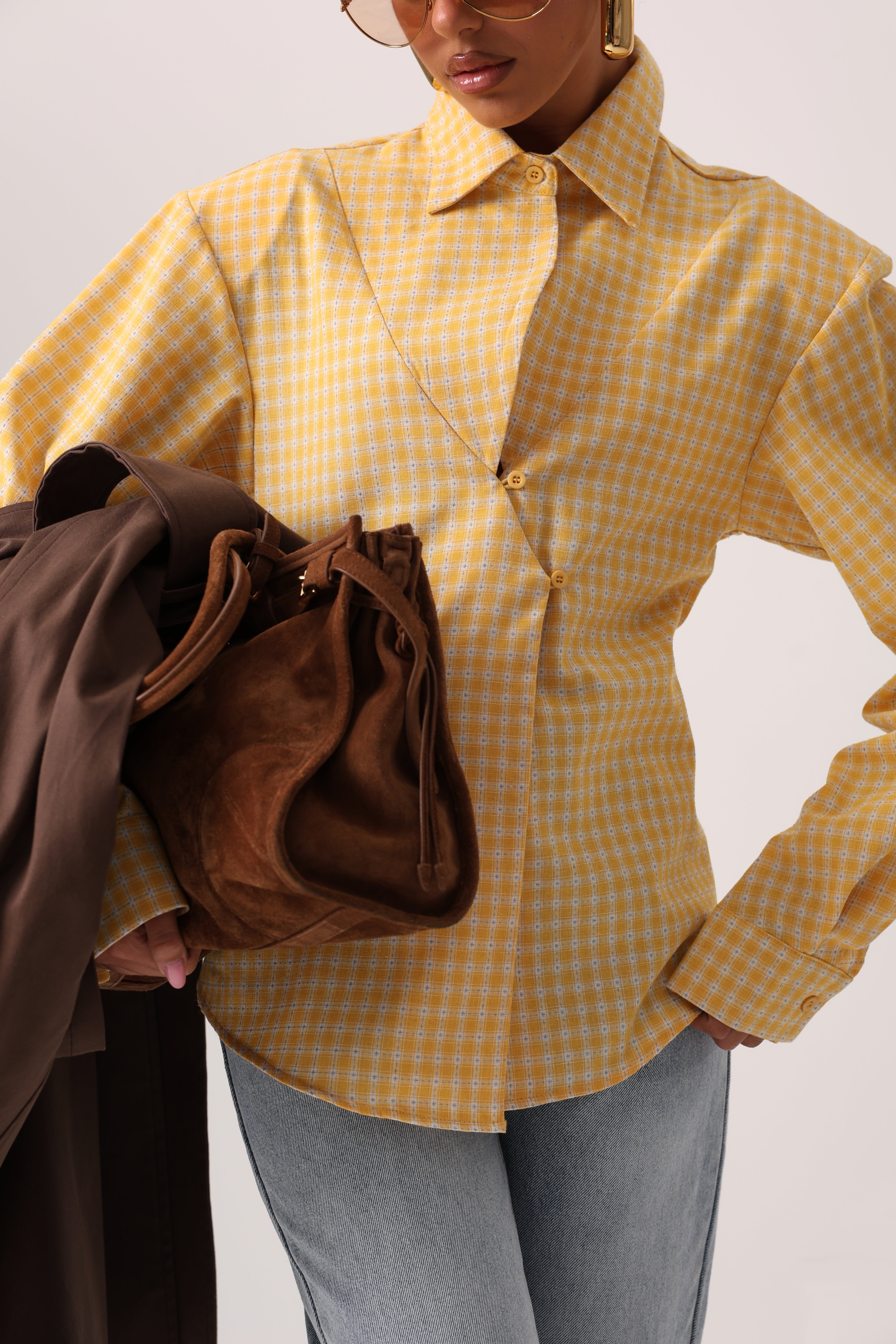 CAMICIA QUADRETTI ANNIE GIALLA