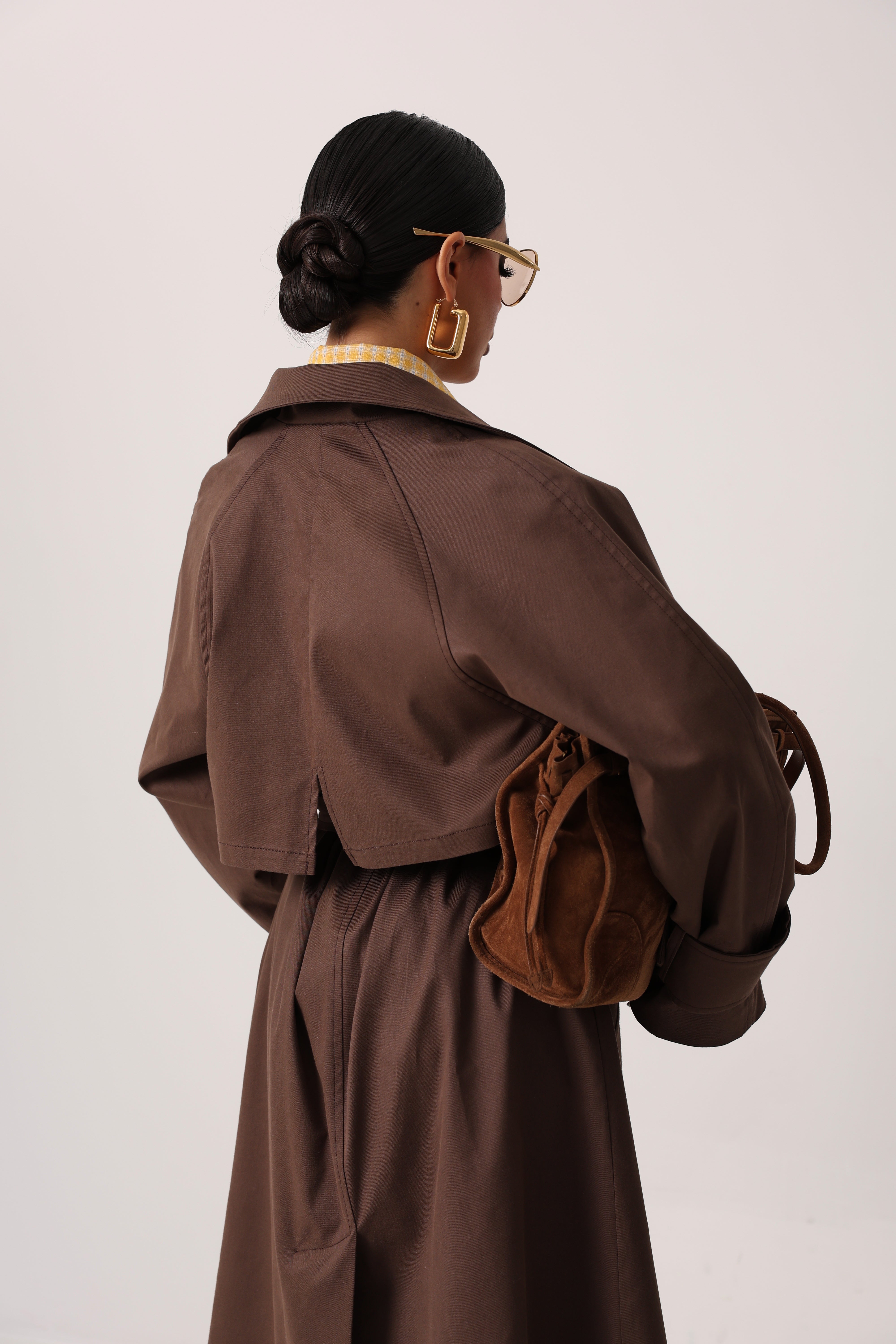 TRENCH LUNGO EILEEN MARRONE BY LUMINA