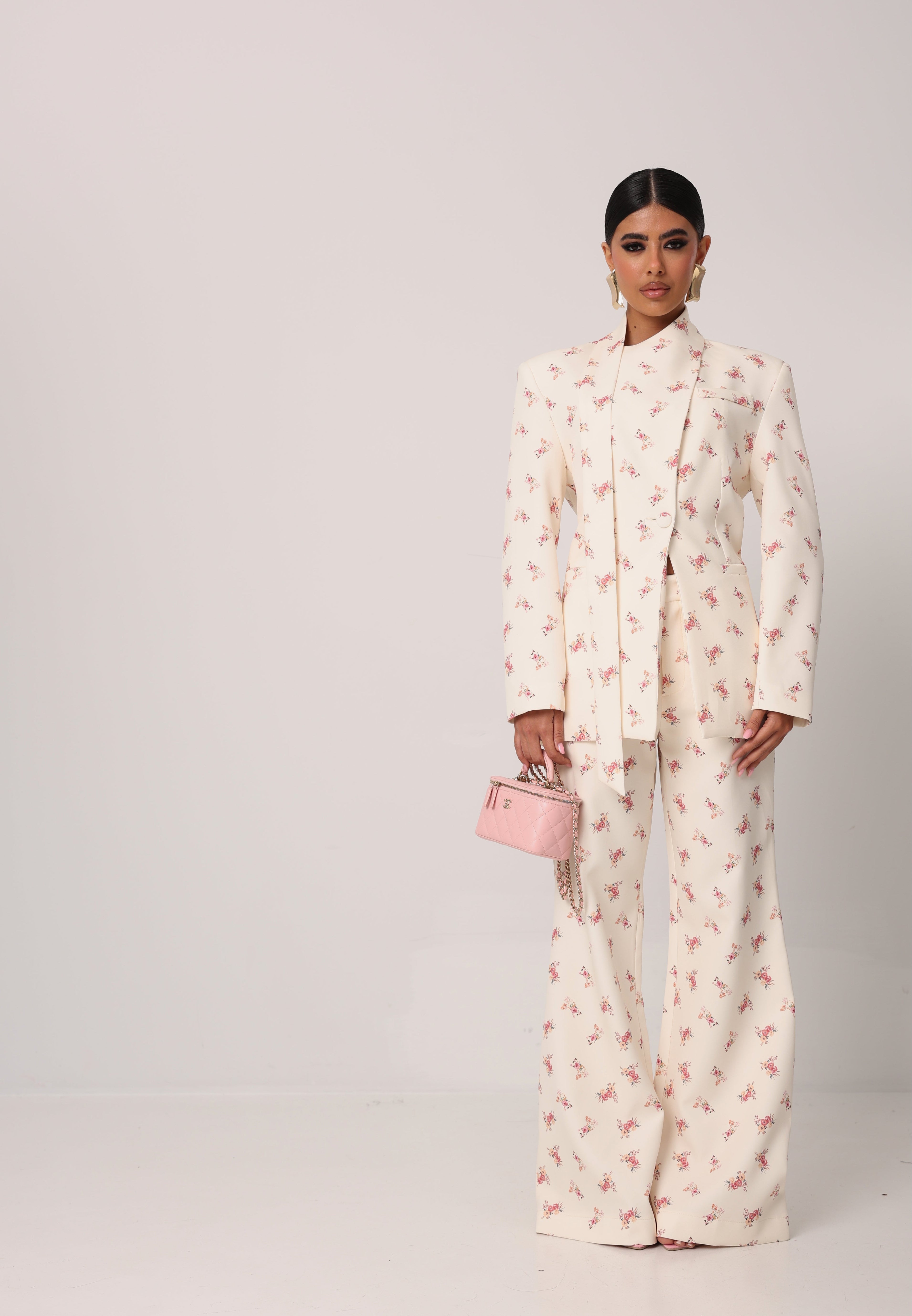 PANTALONI FIORATI NATTY CREMA BY LUMINA