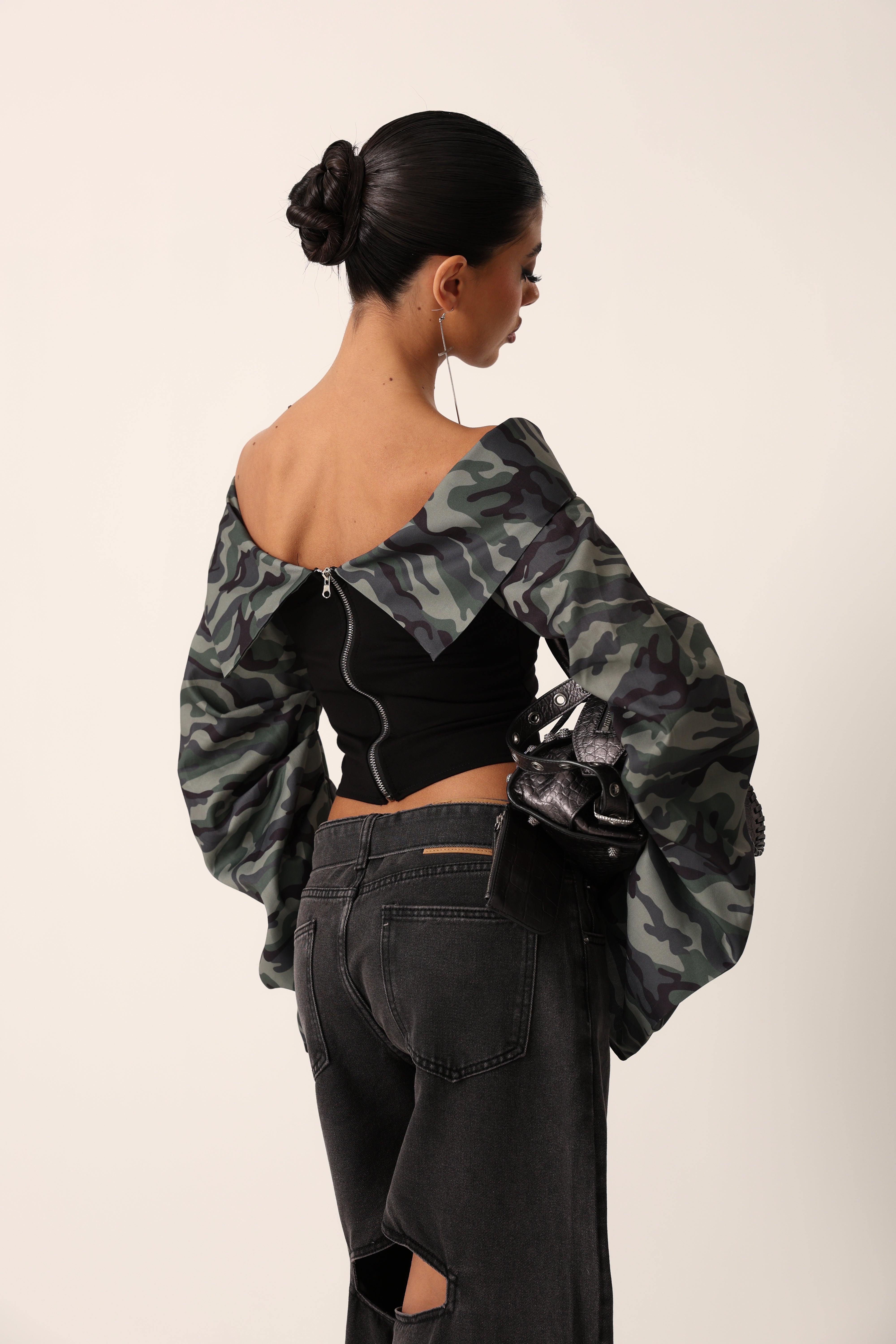 CORSETTO BABILON NERO/CAMOUFLAGE