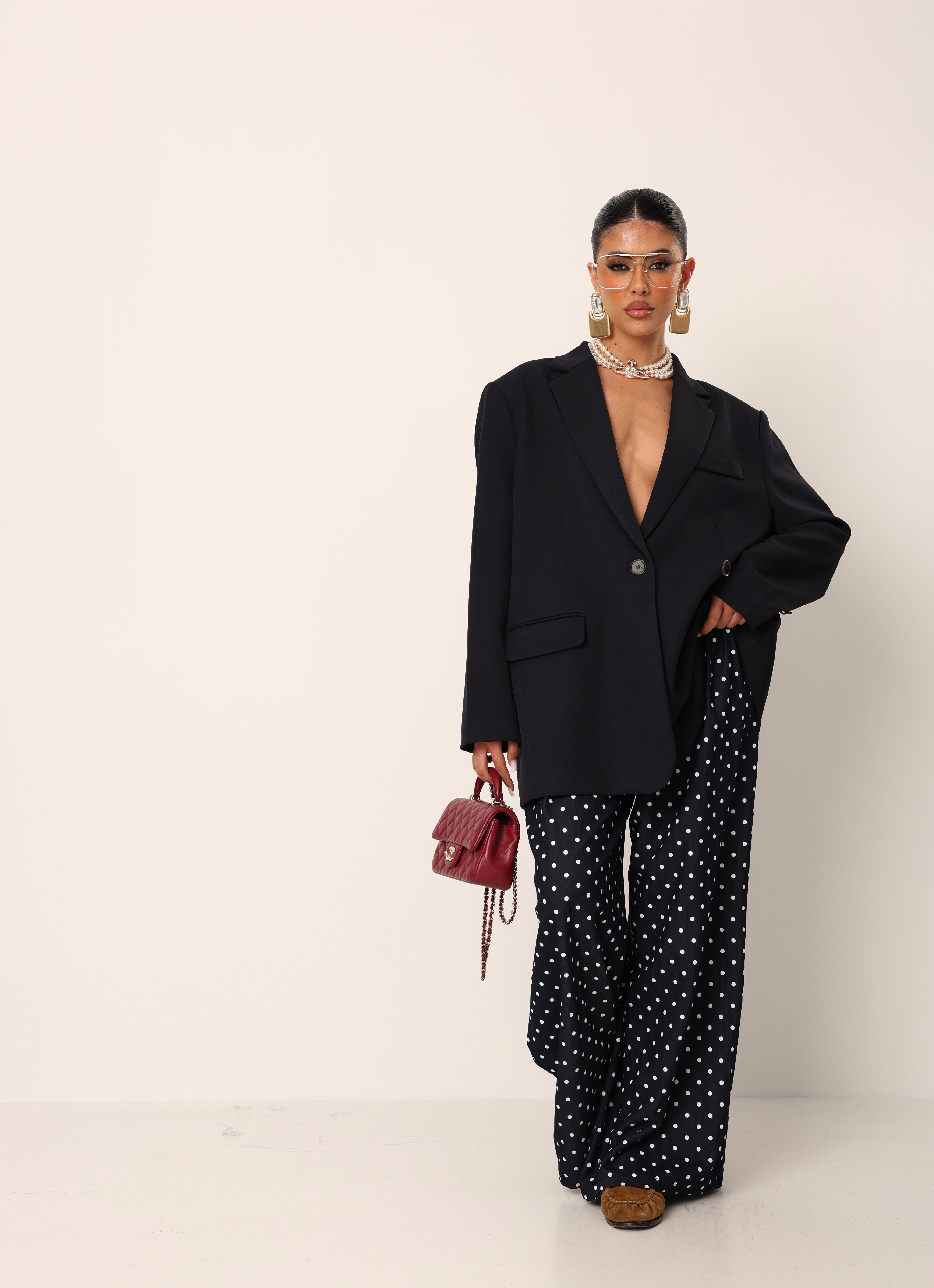 PANTALONI POIS CALLINDRA EFFETTO DENIM SCURO