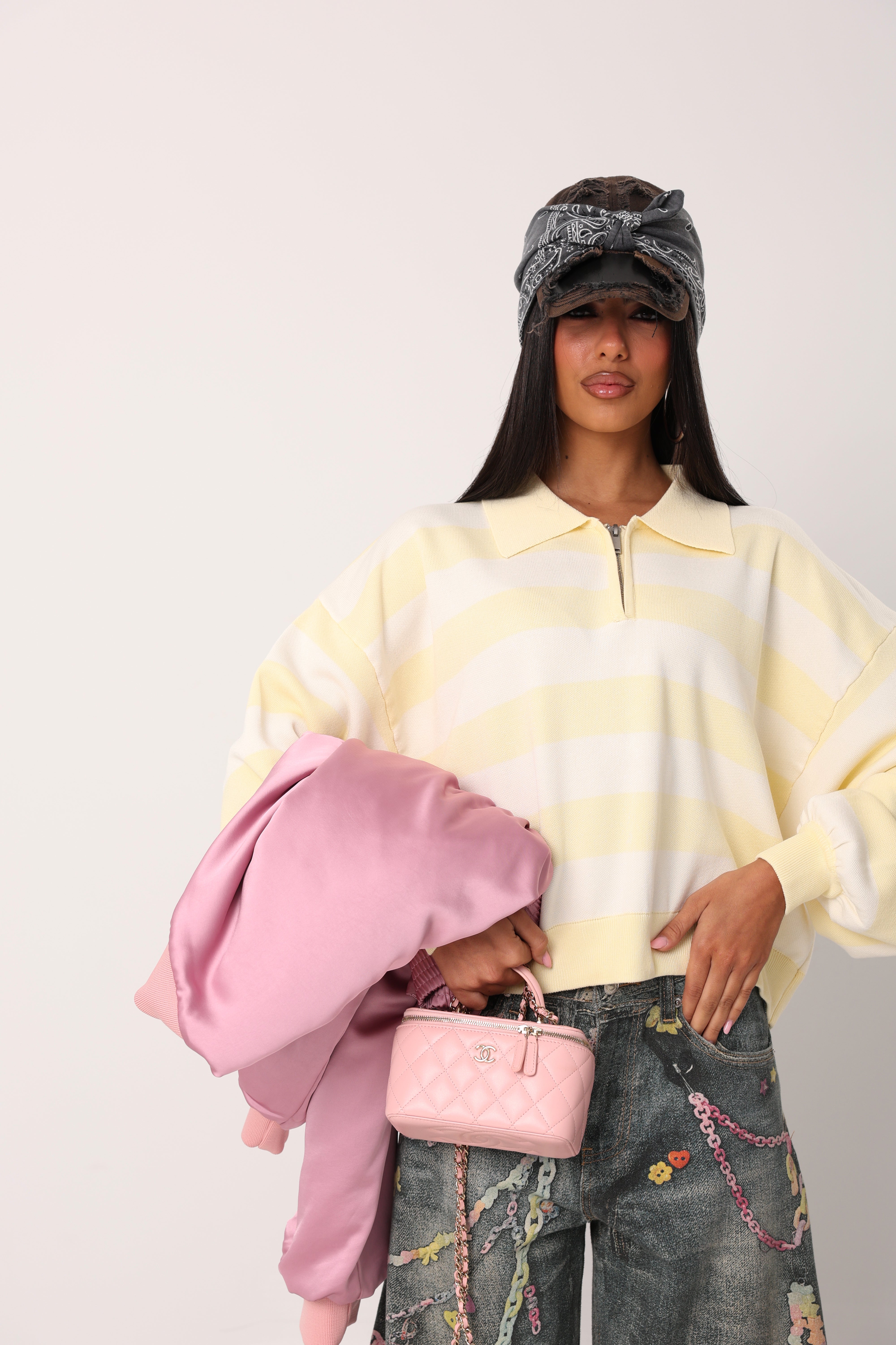 POLO RIGHE PAMELA PANNA/GIALLA