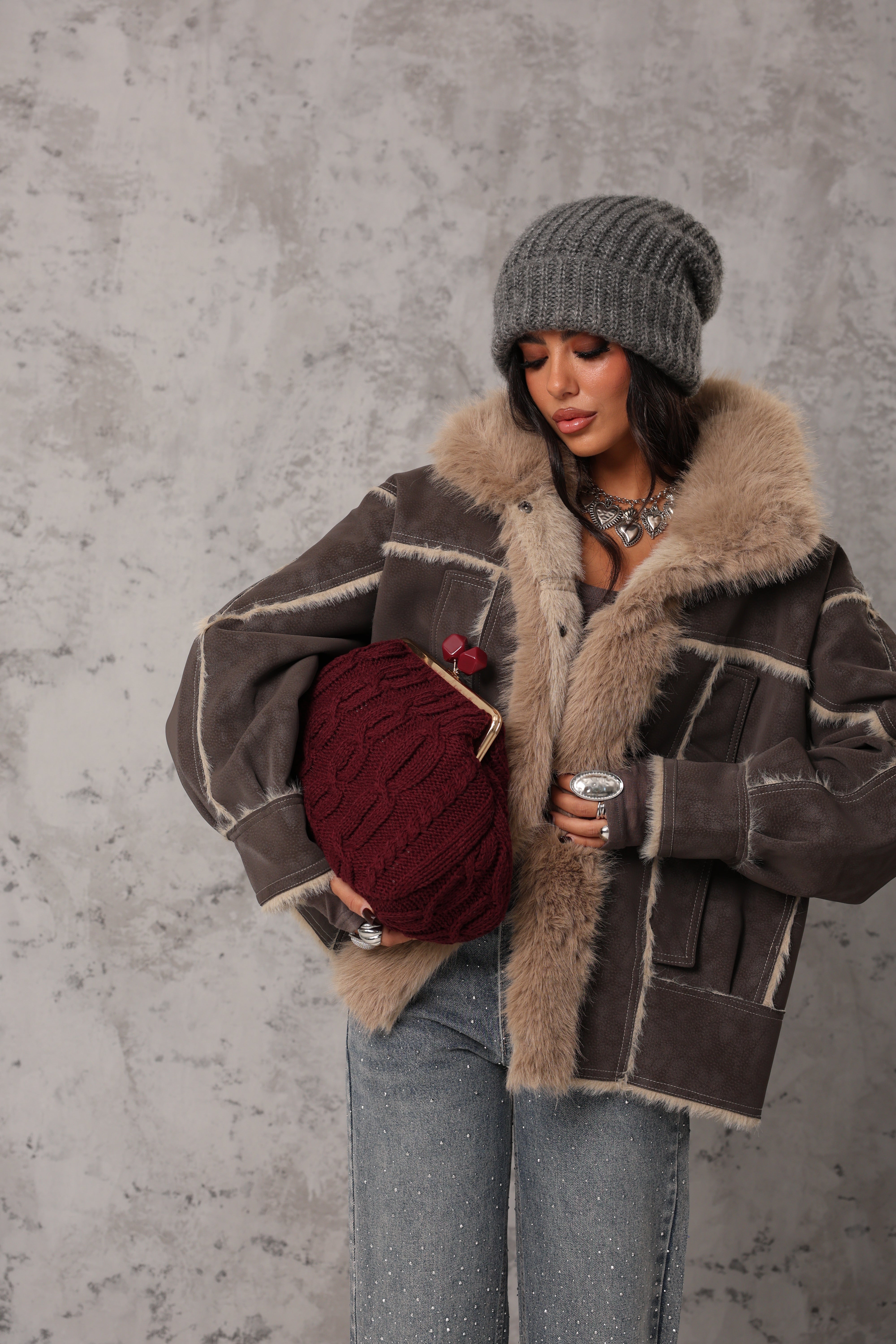 MONTONE ERMY MARRONE/BEIGE