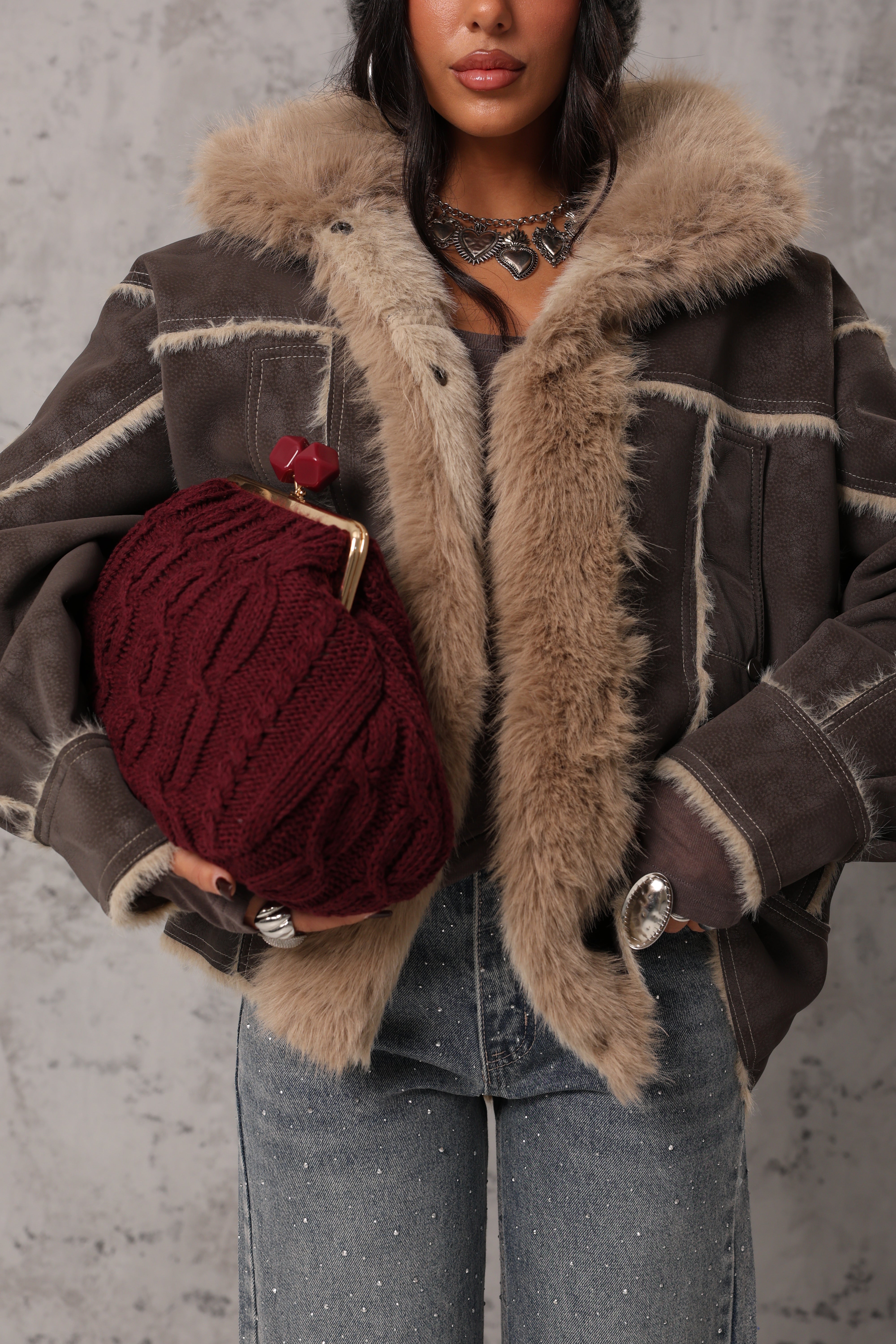 MONTONE ERMY MARRONE/BEIGE